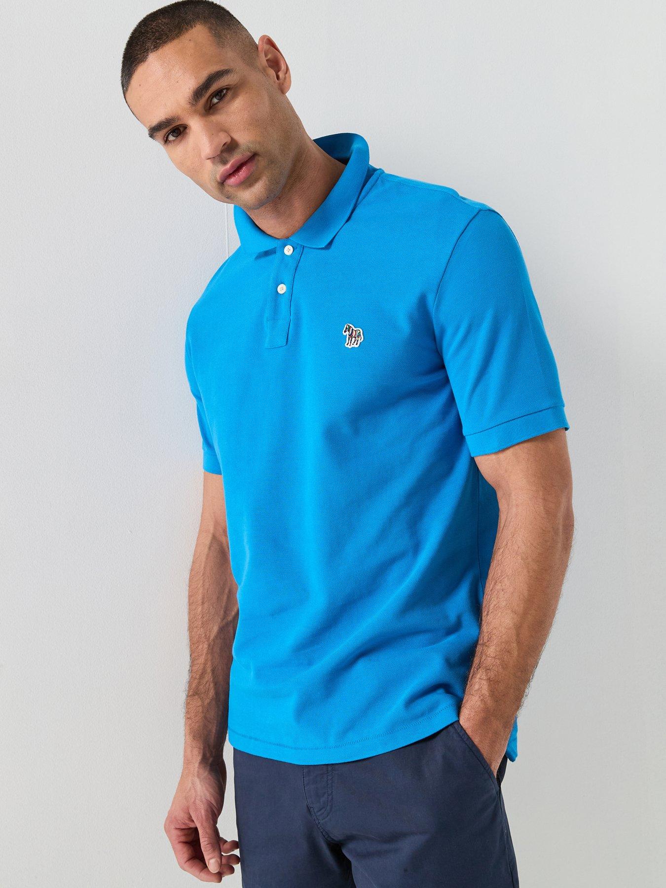 PS PAUL SMITH Regular Fit Zebra Short Sleeve Polo Shirt - Blue