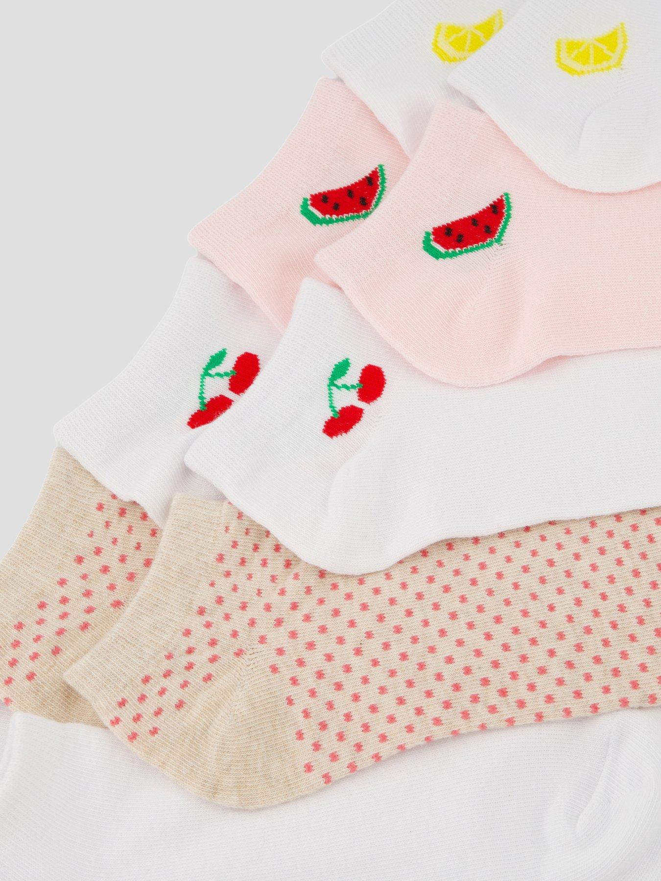 Image 3 of 3 of The Very Collection 5 Pack Fruit Trainer Liner Socks - Multi