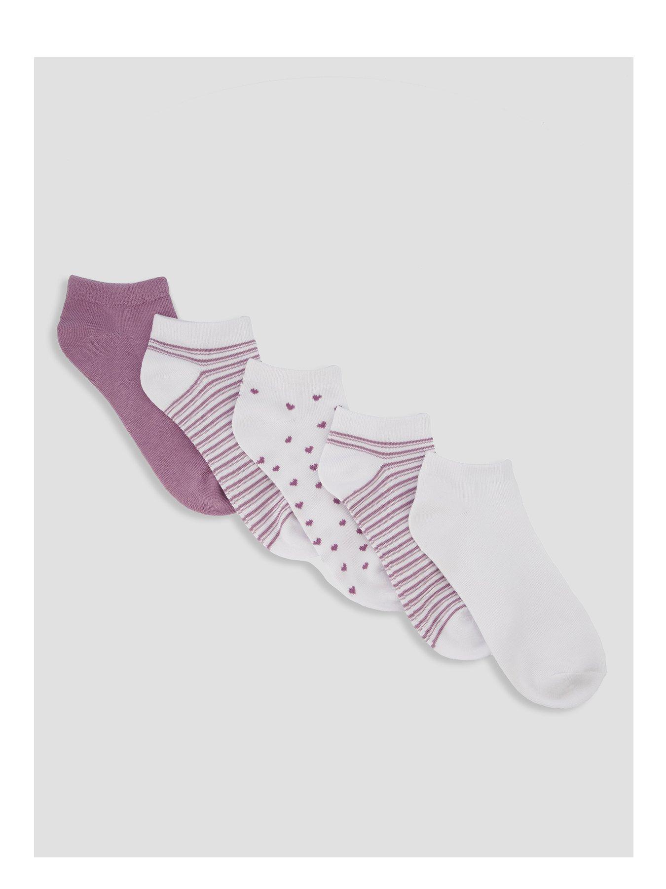 the-very-collection-5-pack-polka-dot-and-stripe-trainer-liner-socks-multi