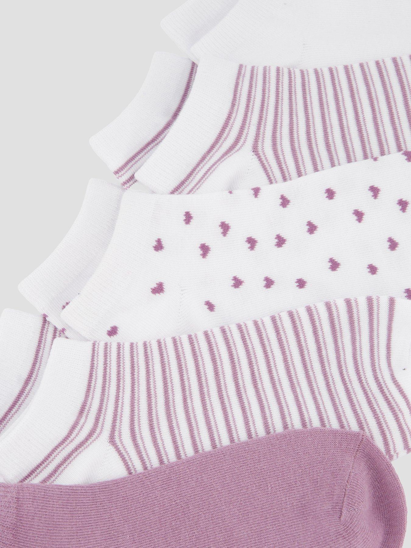 Image 3 of 3 of The Very Collection 5 Pack Polka Dot And Stripe Trainer Liner Socks - Multi