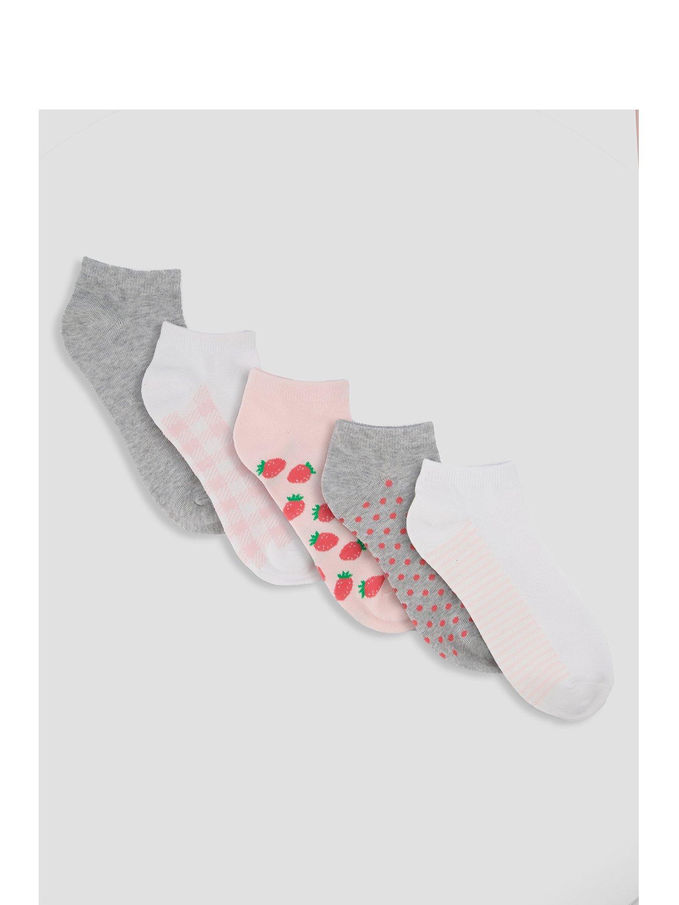 Image 1 of 3 of The Very Collection 5 Pack Strawberry, Check And Polka Dot Trainer Liner Socks - Multi