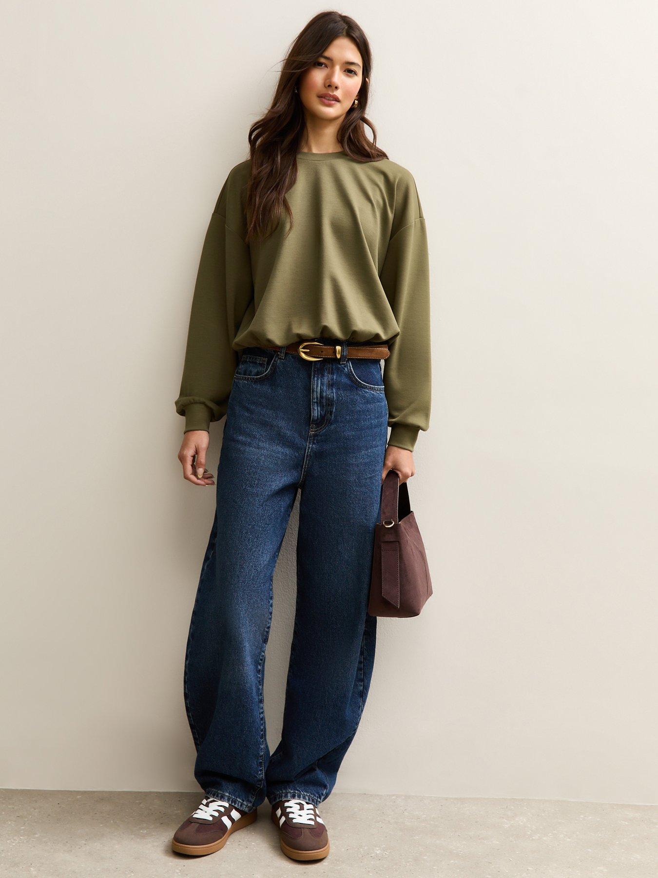 new-look-dark-khaki-bubble-hem-sweatshirtback