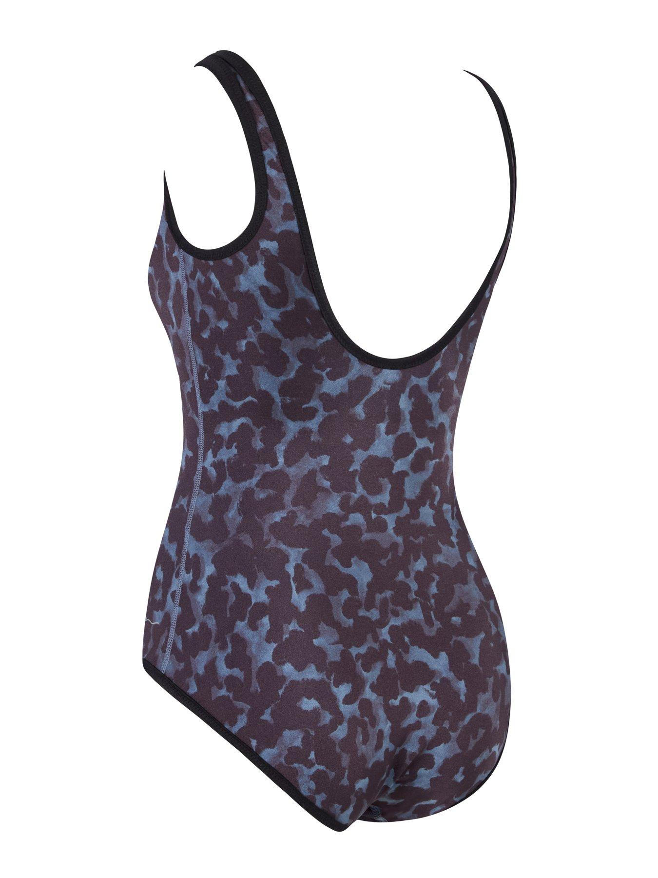 Image 2 of 4 of Zoggs Womens Swim Reversible Binding Scoopbackswimsuit - Grey