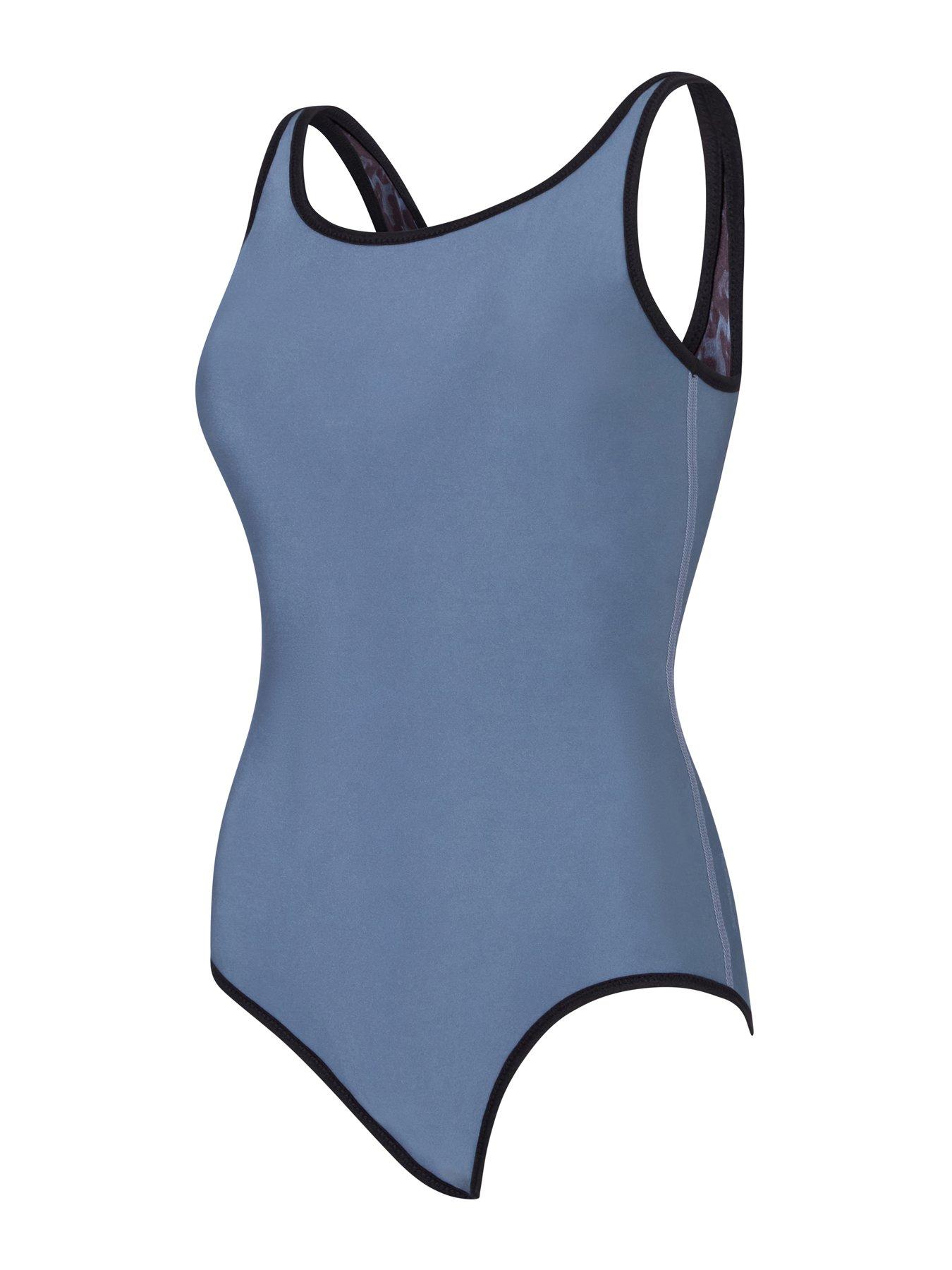 Image 3 of 4 of Zoggs Womens Swim Reversible Binding Scoopbackswimsuit - Grey