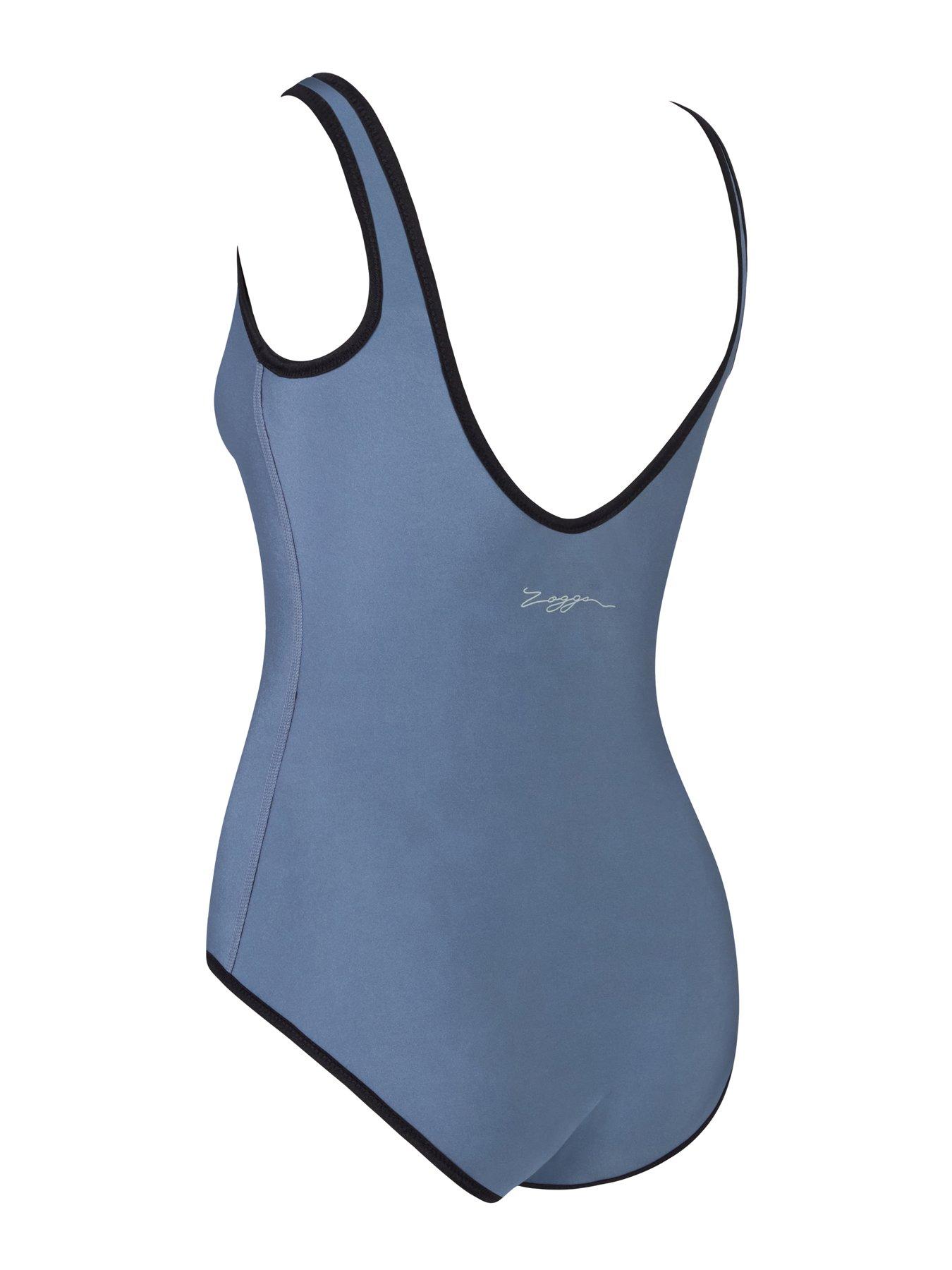 Image 4 of 4 of Zoggs Womens Swim Reversible Binding Scoopbackswimsuit - Grey