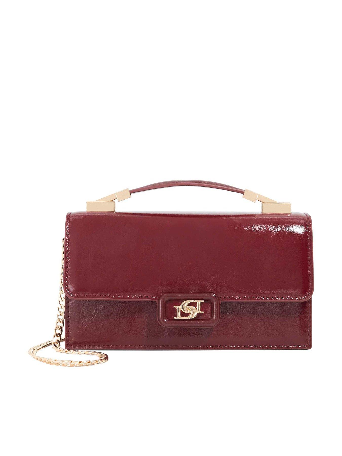 dune-london-skilled-top-handle-microbag-burgundy-redfront
