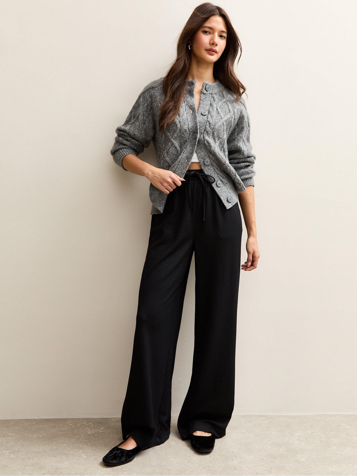 new-look-black-textured-wide-leg-trousers