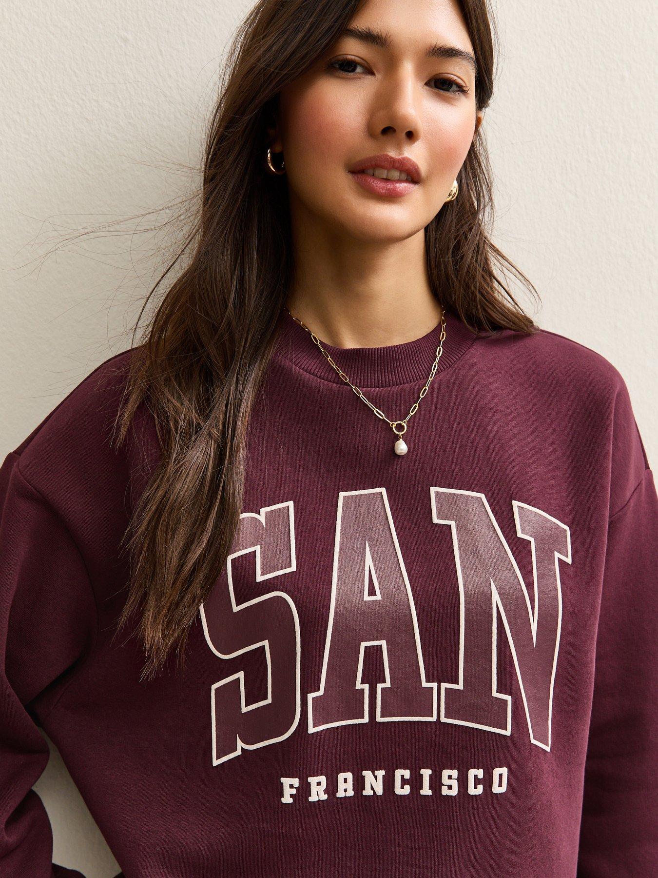 new-look-dark-burgundy-san-francisco-logo-sweatshirtoutfit