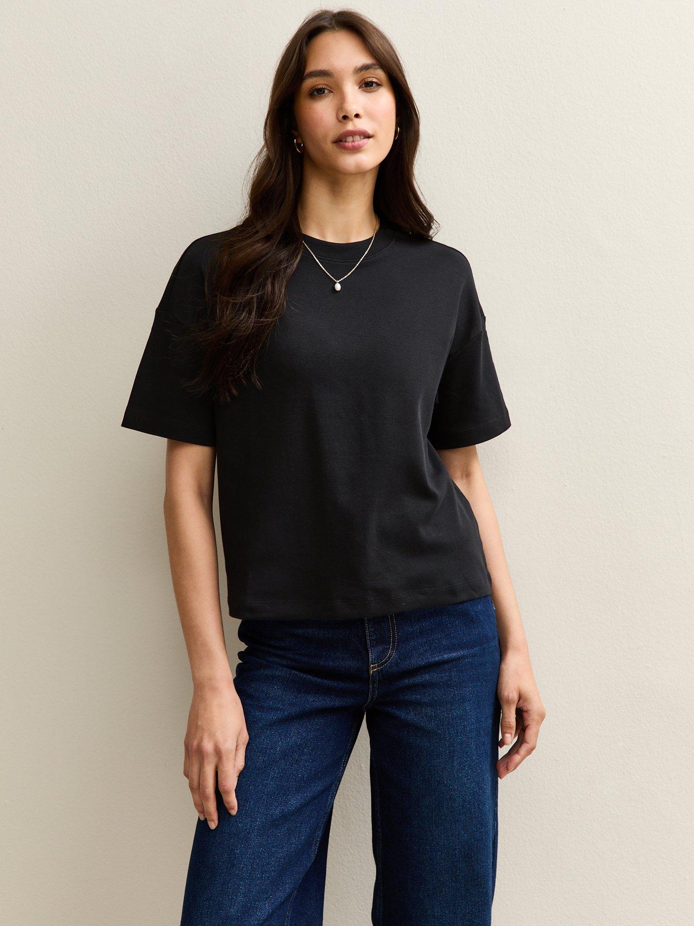 New Look Black Premium Heavyweight Cotton Boxy Fit T-Shirt