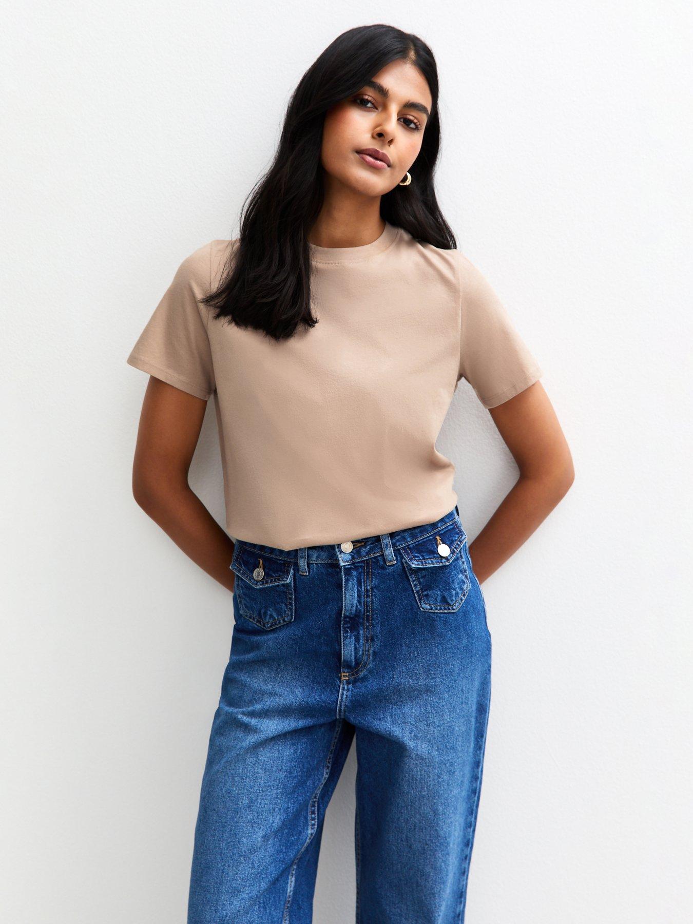 new-look-light-brown-relaxed-jersey-t-shirt