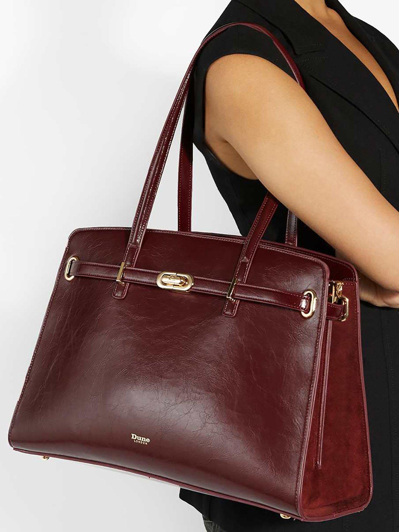 dune-london-define-large-belted-tote-dark-red