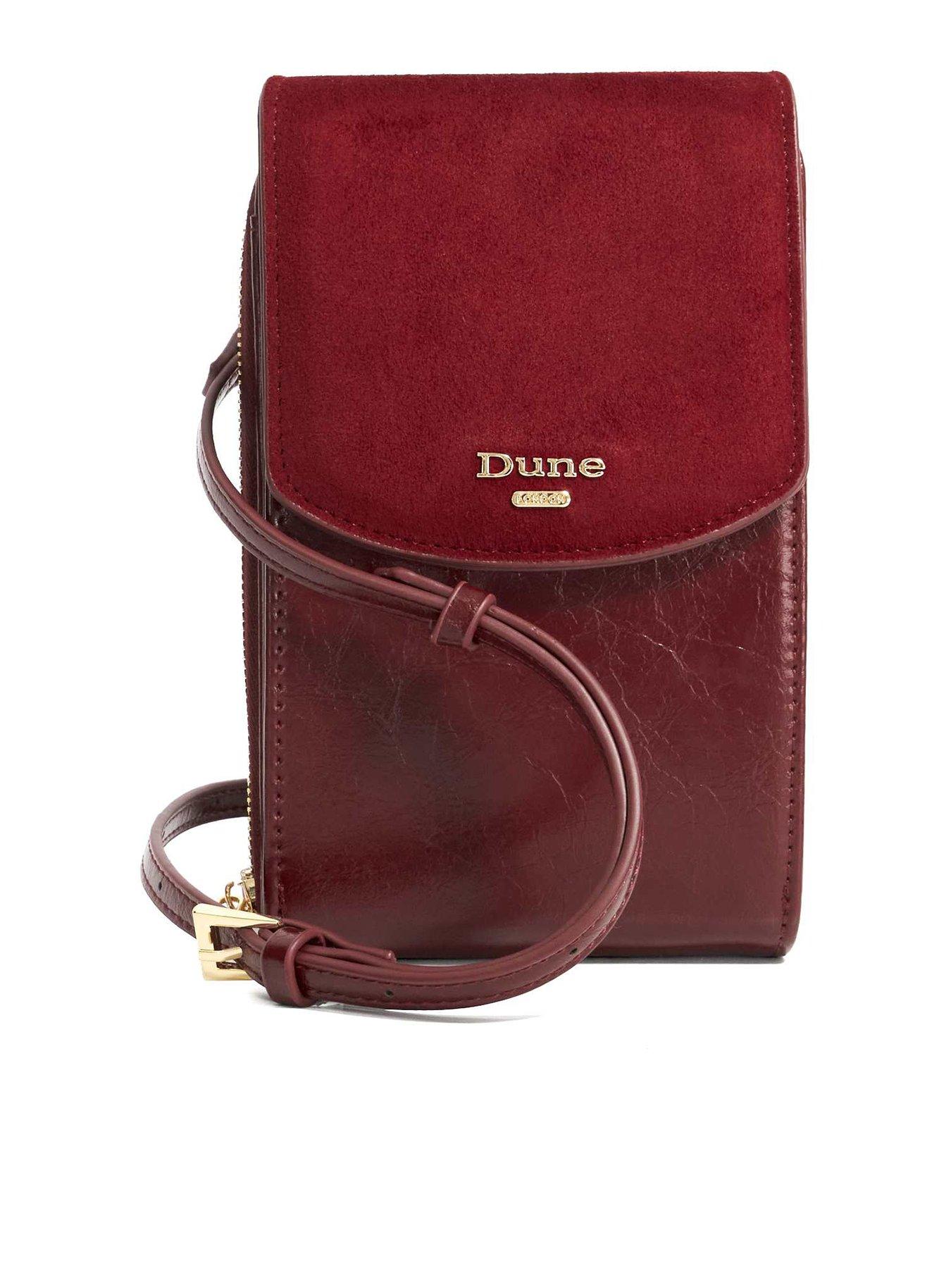 dune-london-sunrise-basic-phone-cross-body-dark-redfront