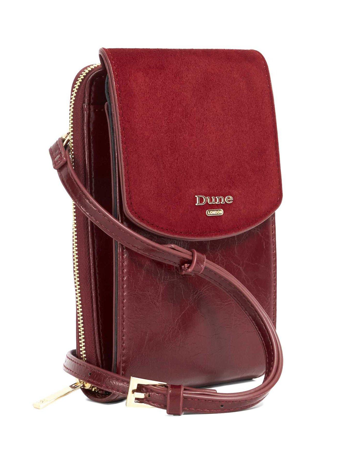 dune-london-sunrise-basic-phone-cross-body-dark-redback