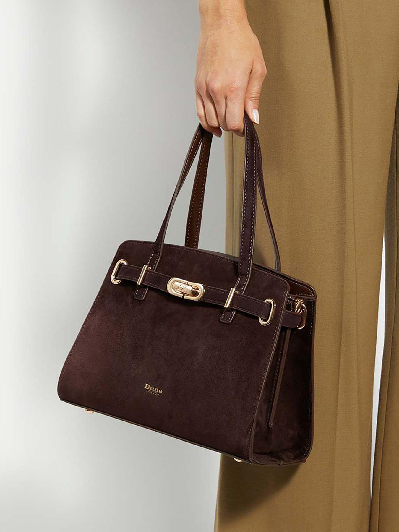 dune-london-dinidefine-medium-belted-tote-brownfront