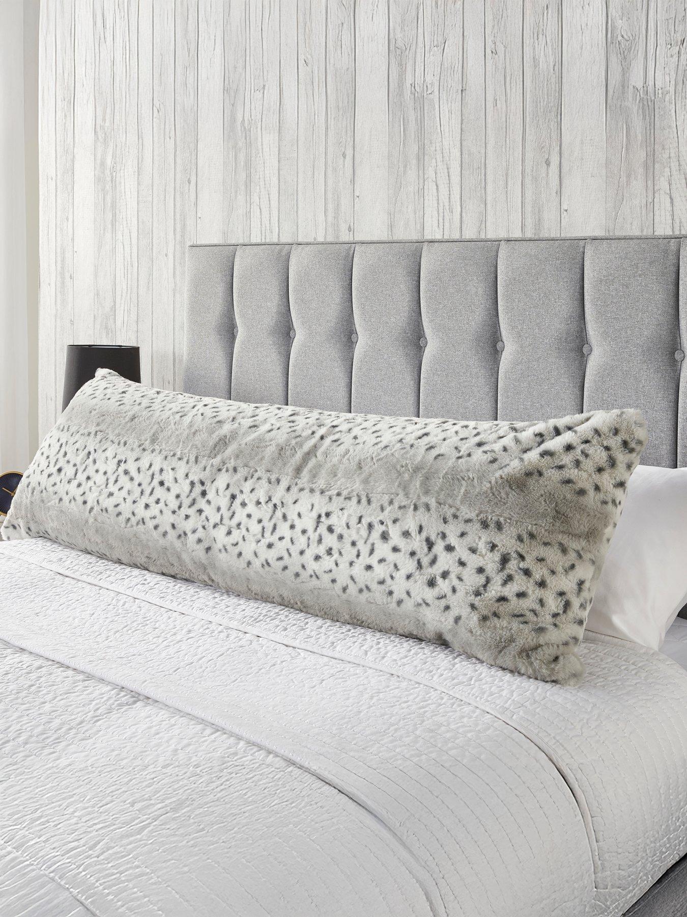 Very Home Faux Fur Bolster Pillow 137cm - Snow Leopard