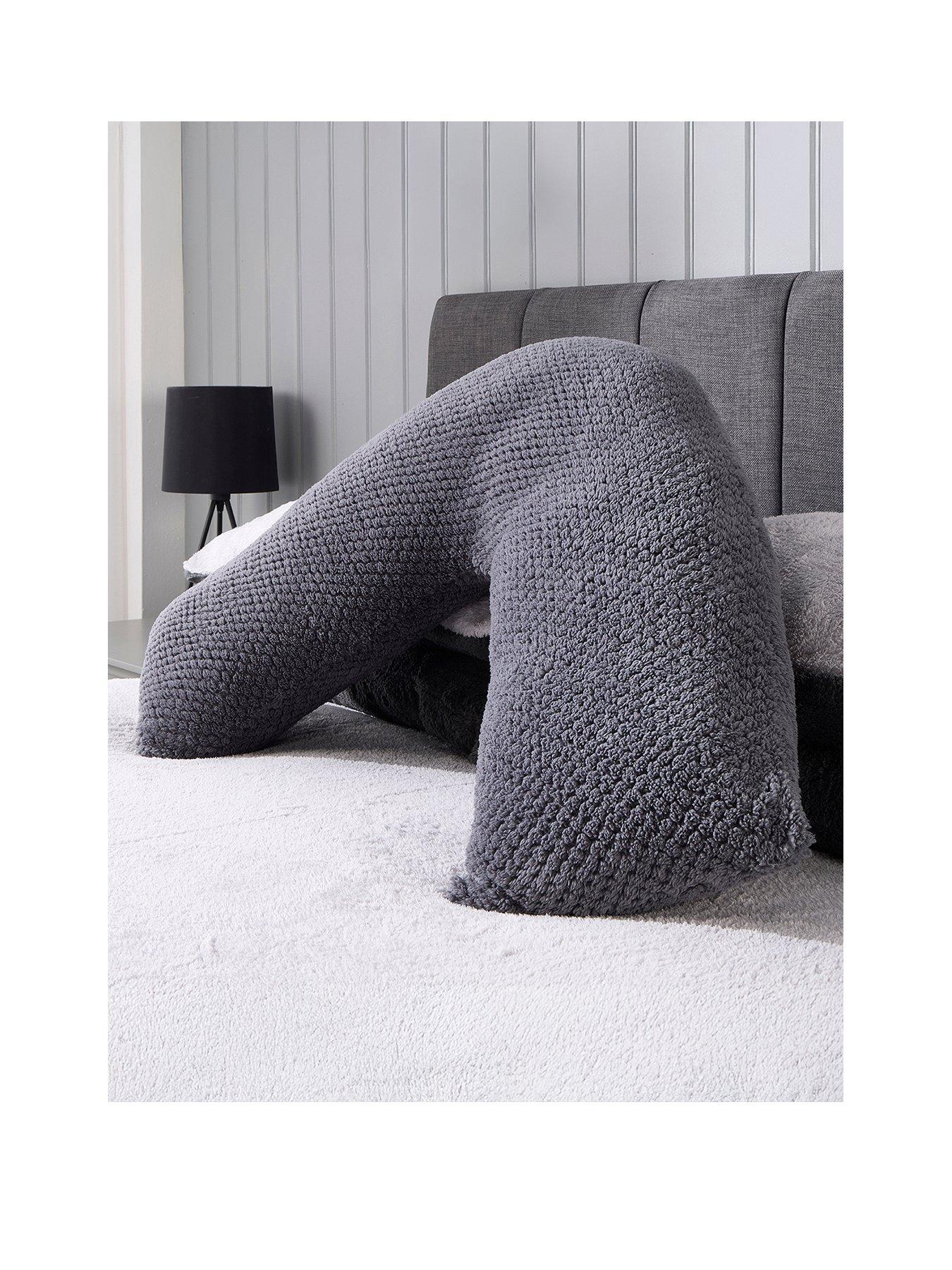 the-very-collection-waffle-v-shaped-pillow-charcoal