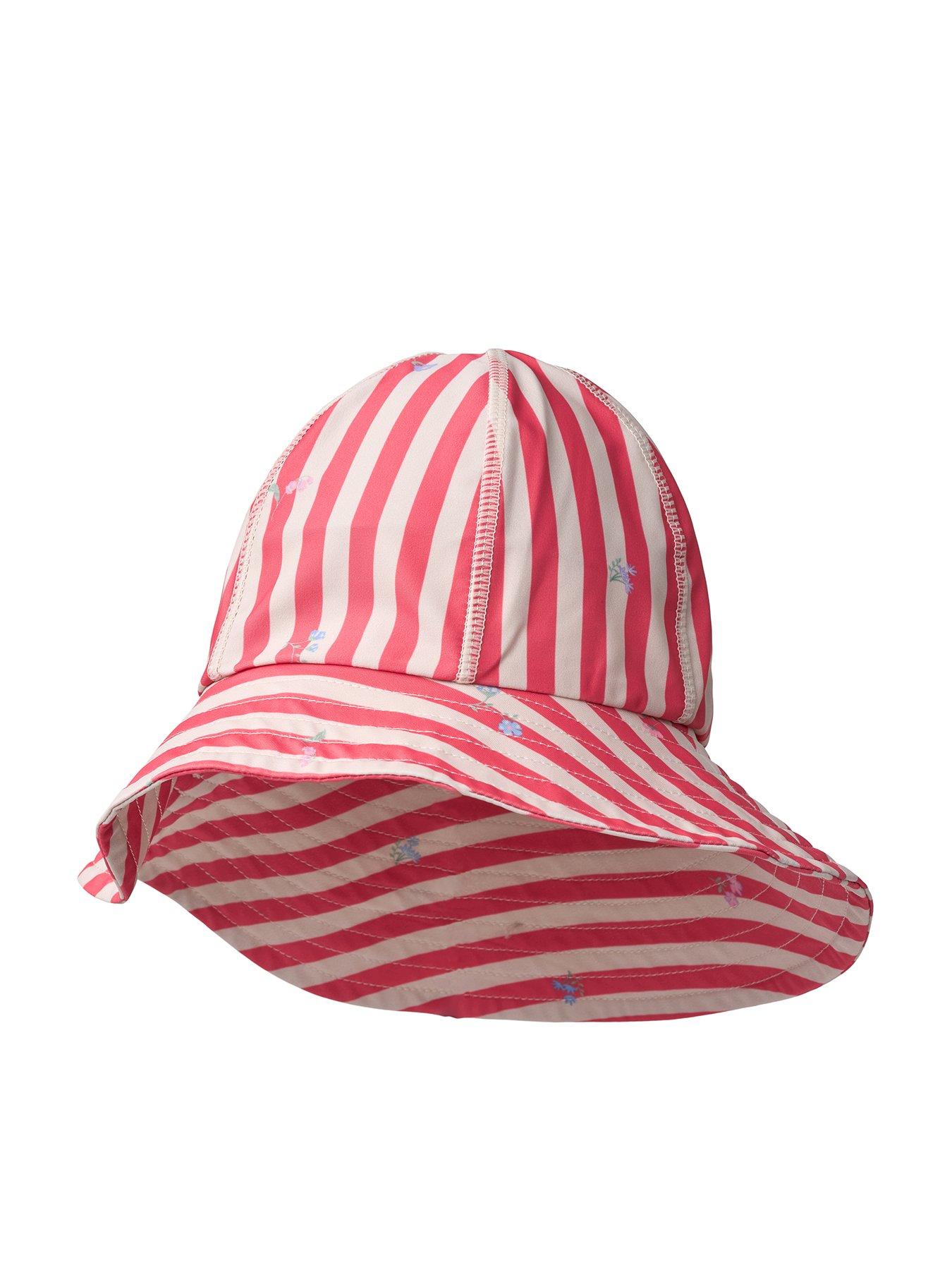 Wheat Girls Uv Stripe Sunhat - Red
