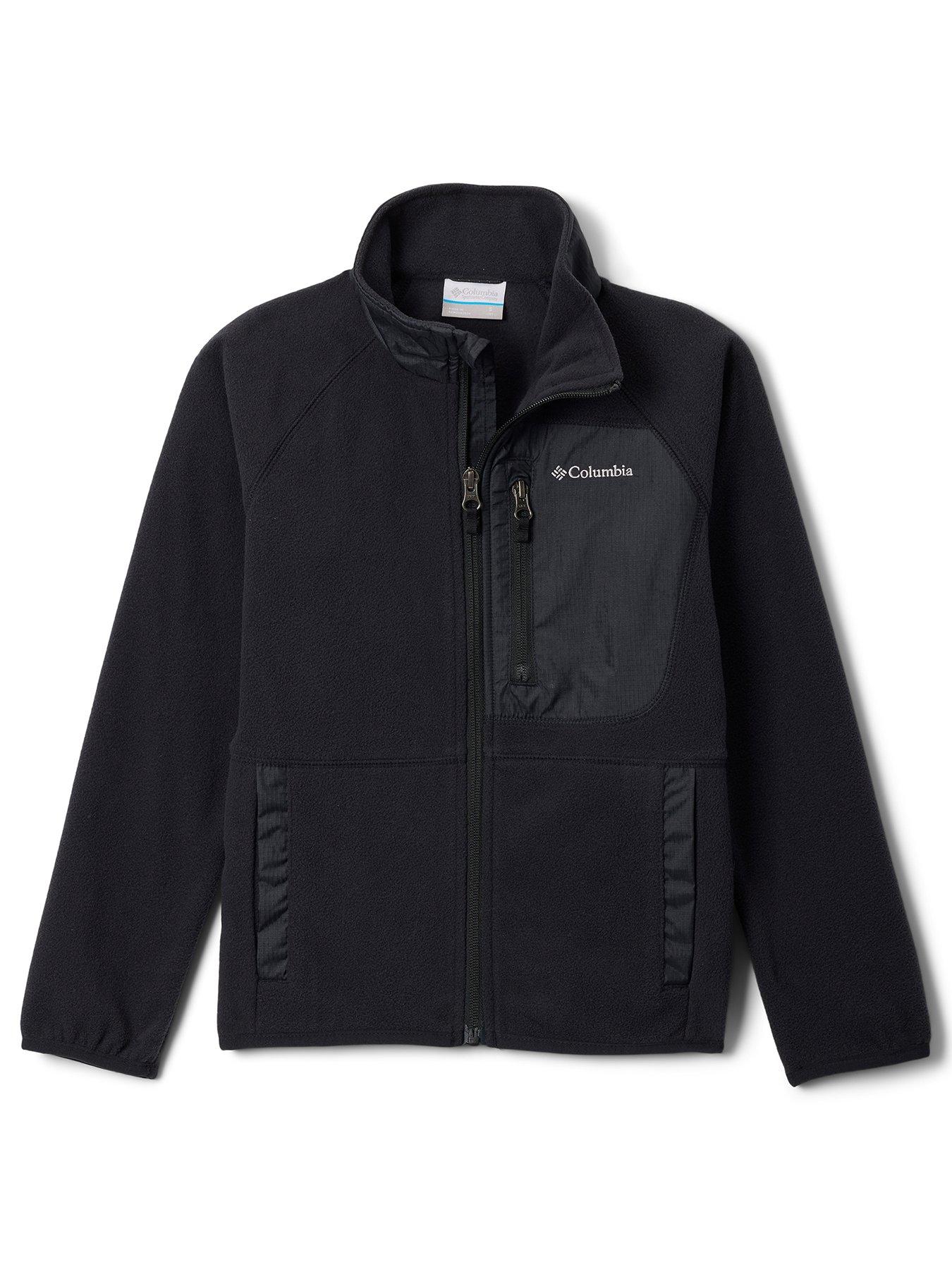 columbia-junior-unisex-fast-trek-v-full-zip-fleece-black
