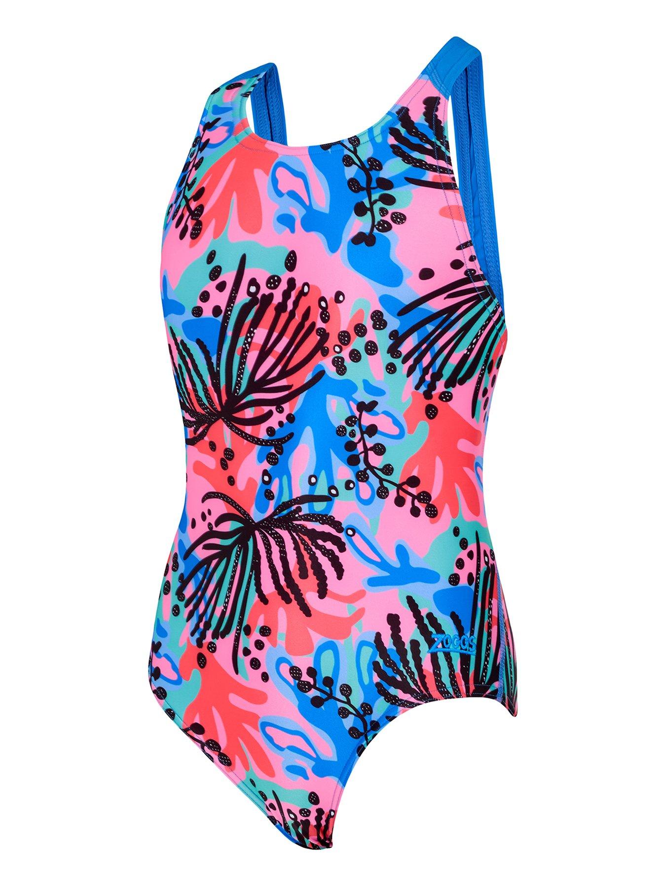 Image 2 of 6 of Zoggs Junior Girls Flyback Swimsuit - Multi