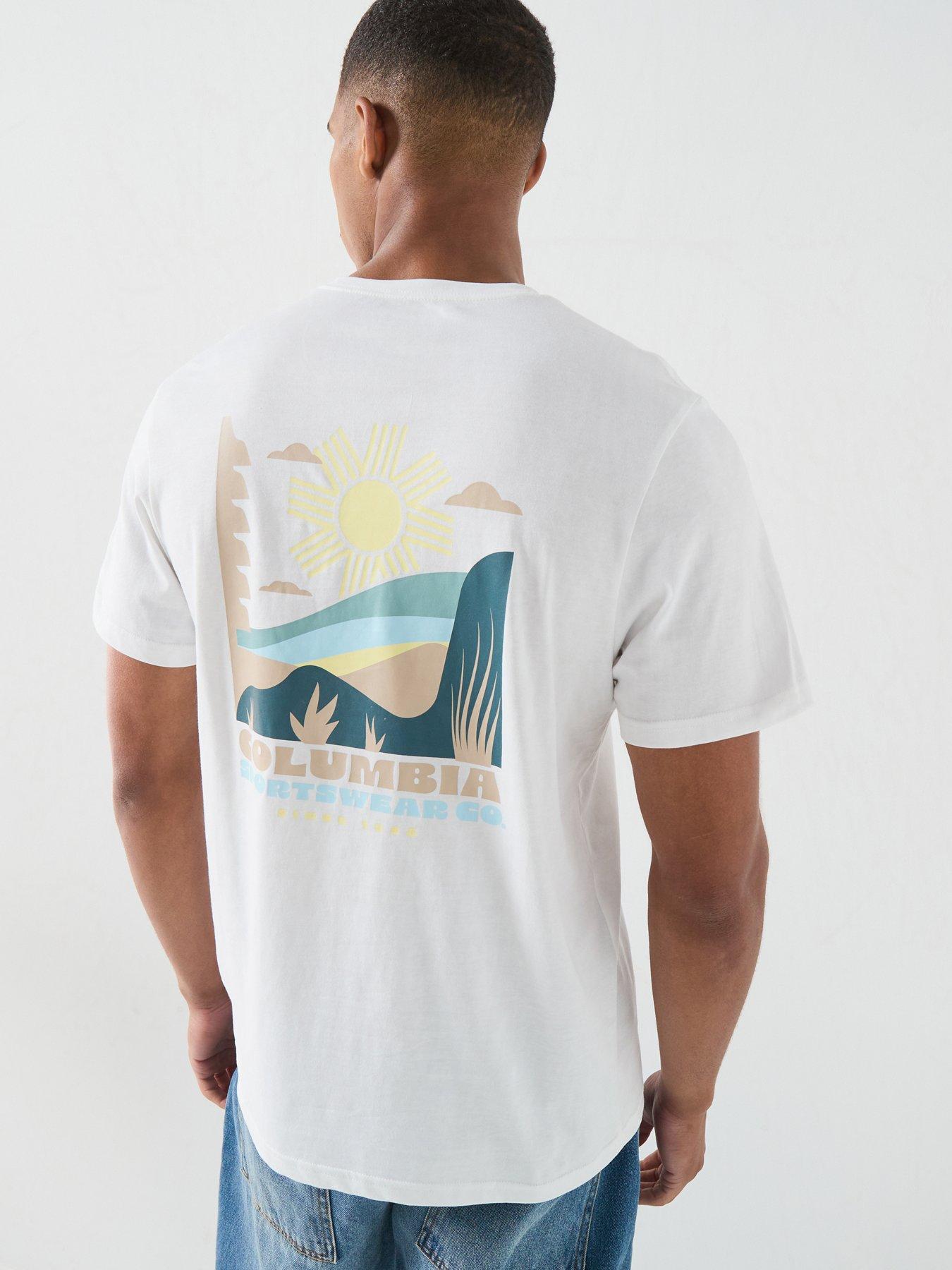 Columbia Mens Csc Outdoor Back Graphic T-Shirt - White
