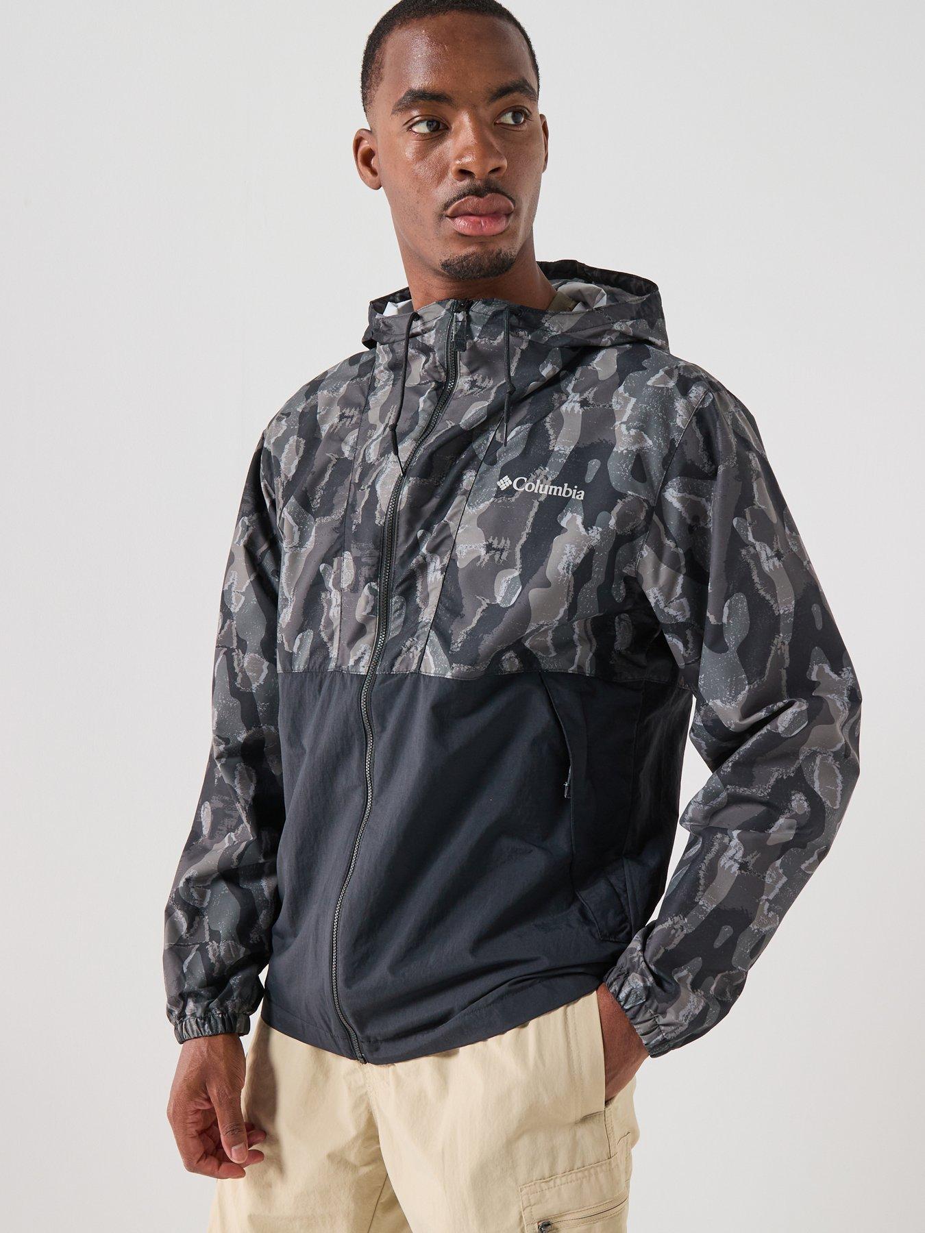 Columbia Mens Spire Valley Printed Windbreaker - Black