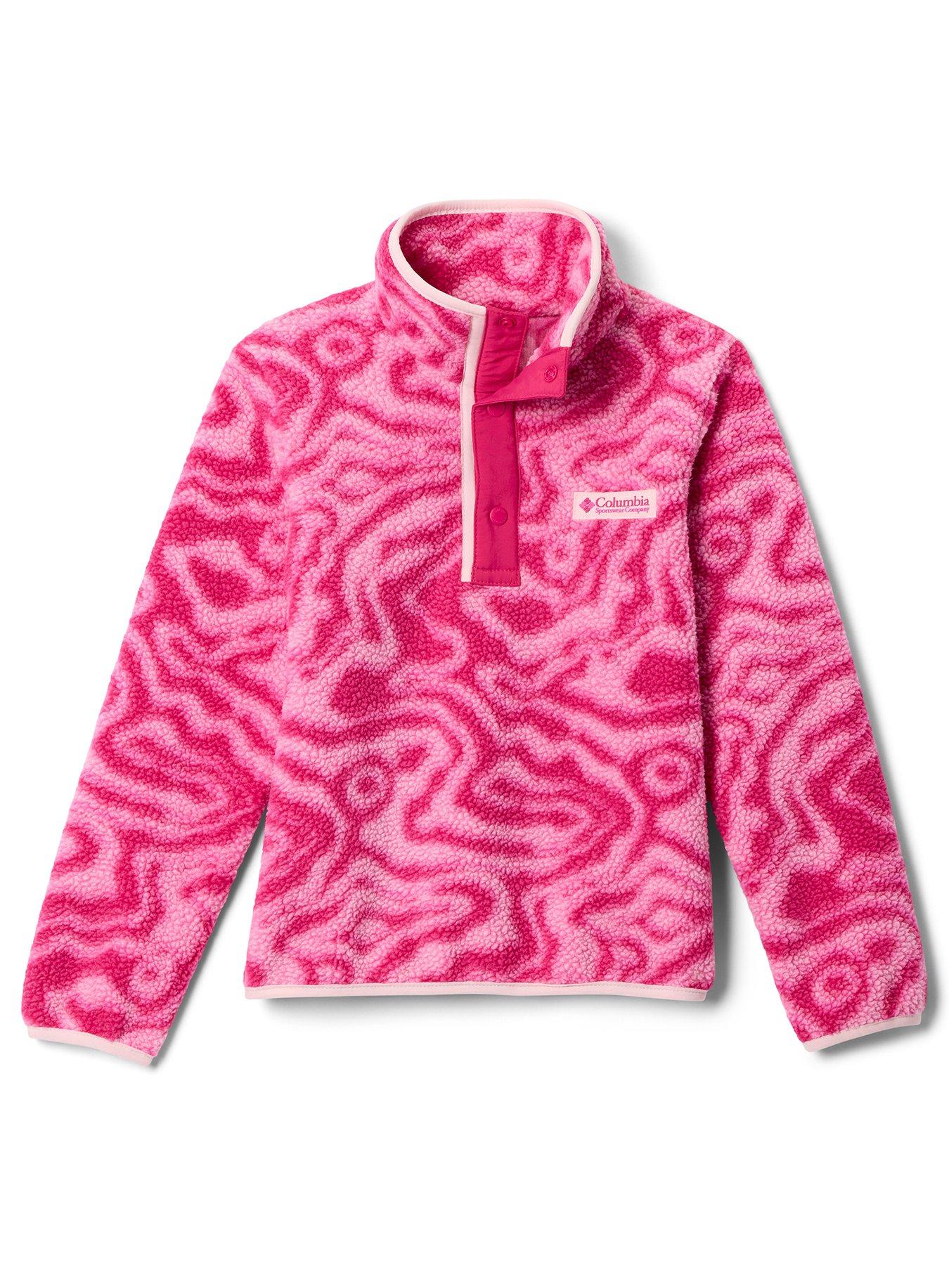 Columbia Junior Girls Helvetia II Printed Half Snap Fleece - Pink