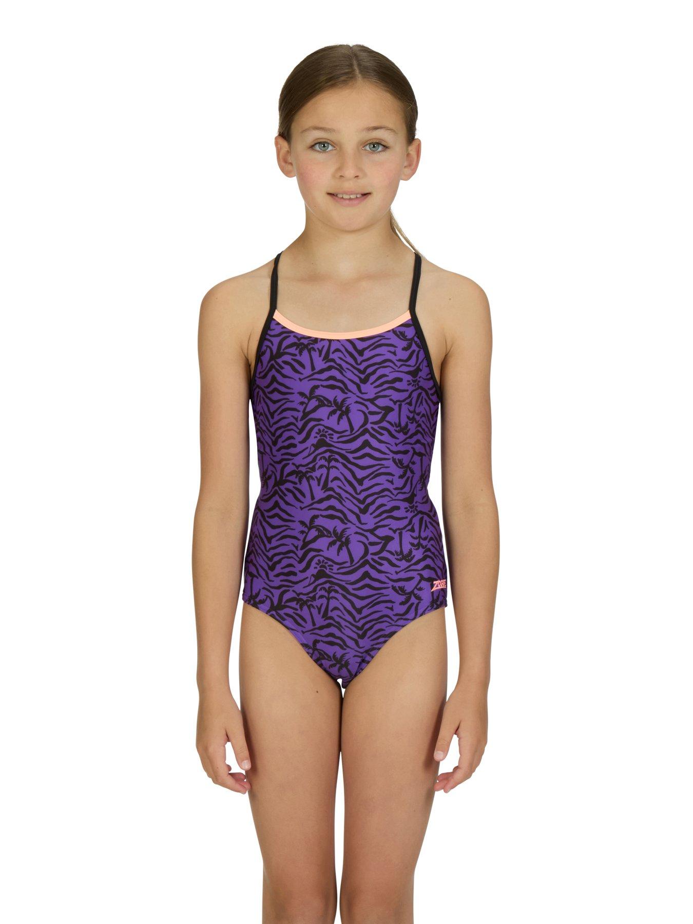 Image 4 of 6 of Zoggs Junior Girls Sprintback Swimsuit - Multi