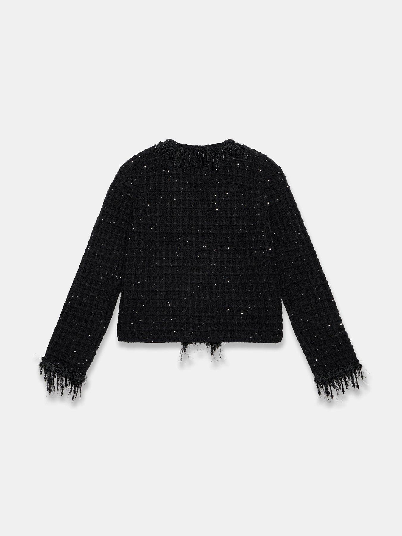 Image 6 of 6 of Mint Velvet Sequin Trim Jacket - Black