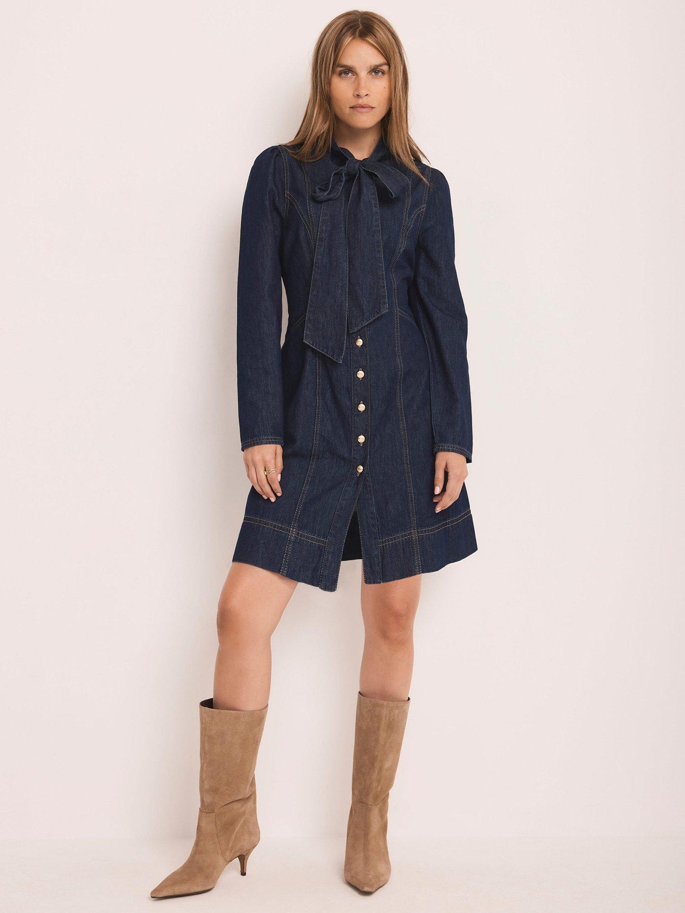mint-velvet-denim-pussy-bow-mini-dress-bluestillFront