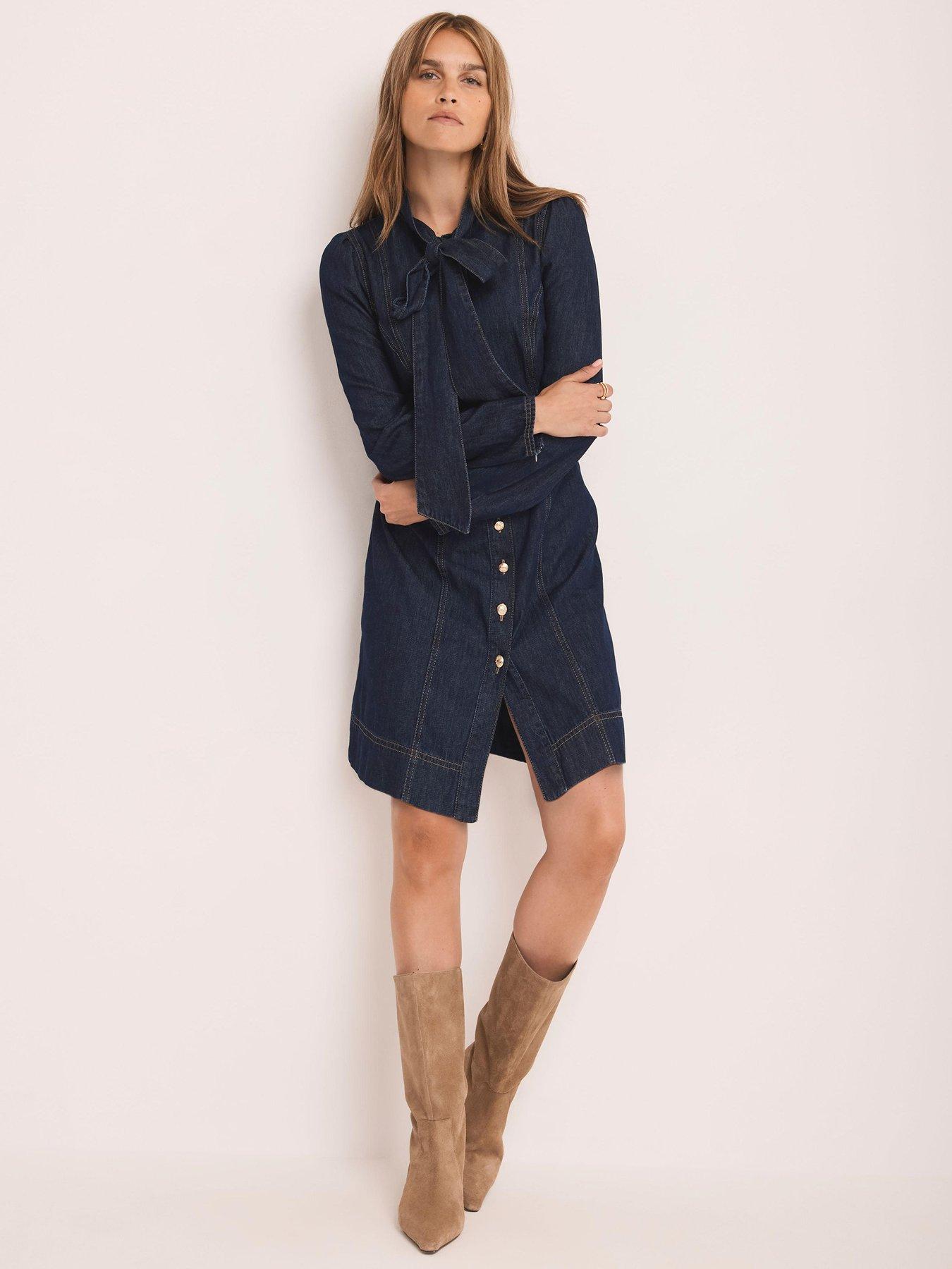 mint-velvet-denim-pussy-bow-mini-dress-blueoutfit