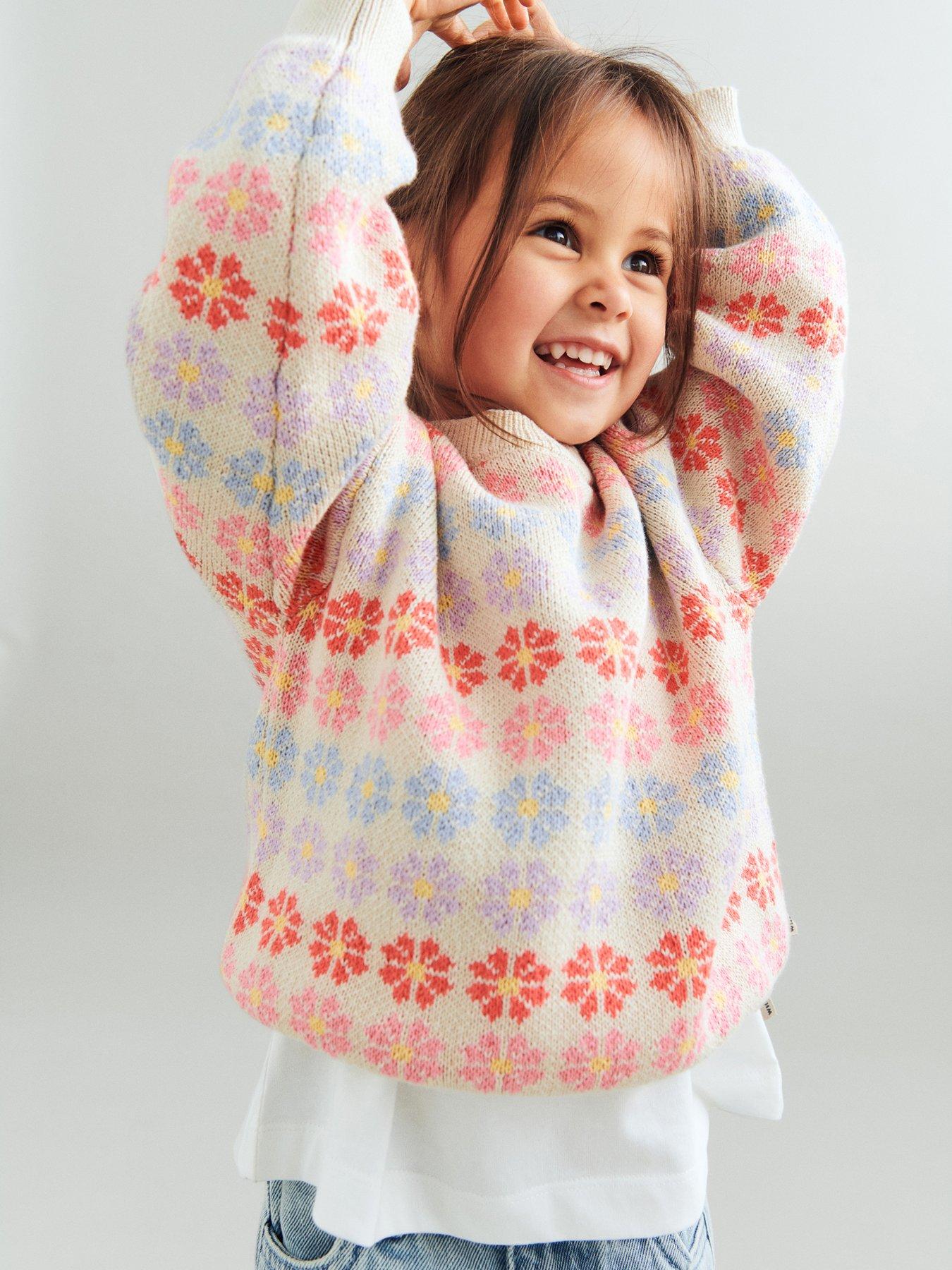 Wheat Girls Harlow Floral Knitted Jumper - Multi