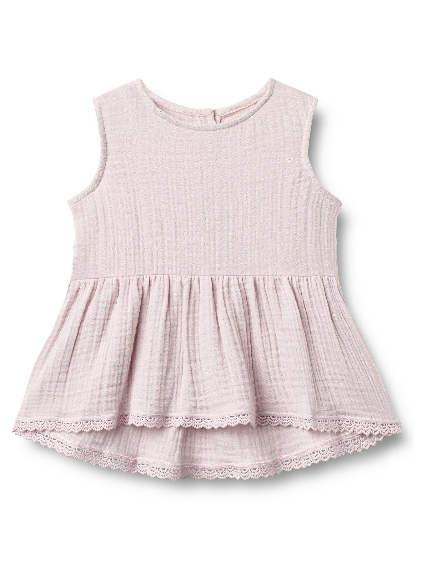 Wheat Girls Lace Co-ord Sleeveless Blouse - Purple