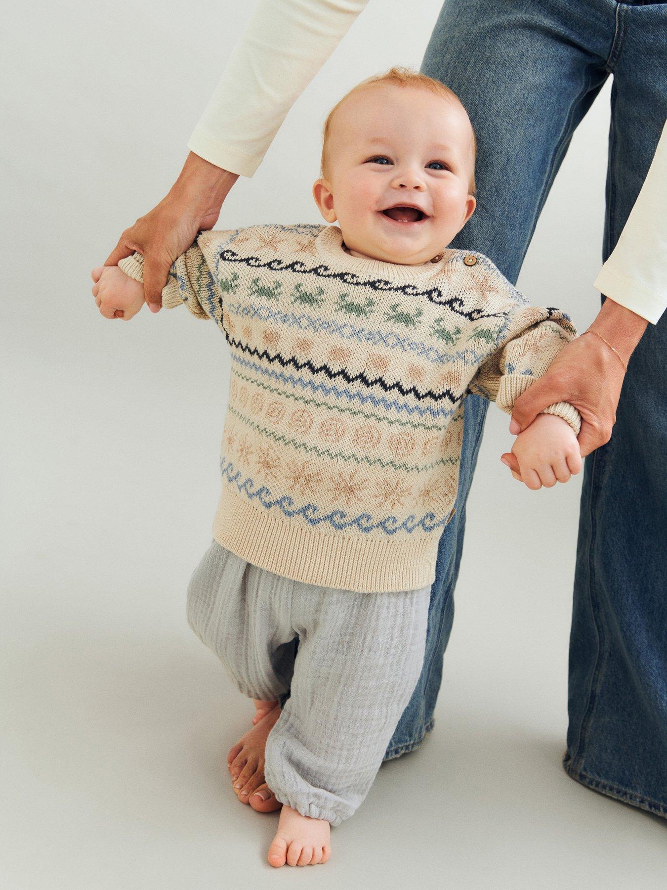 Image 1 of 4 of Wheat Baby Boys Knitted Jumper - Beige