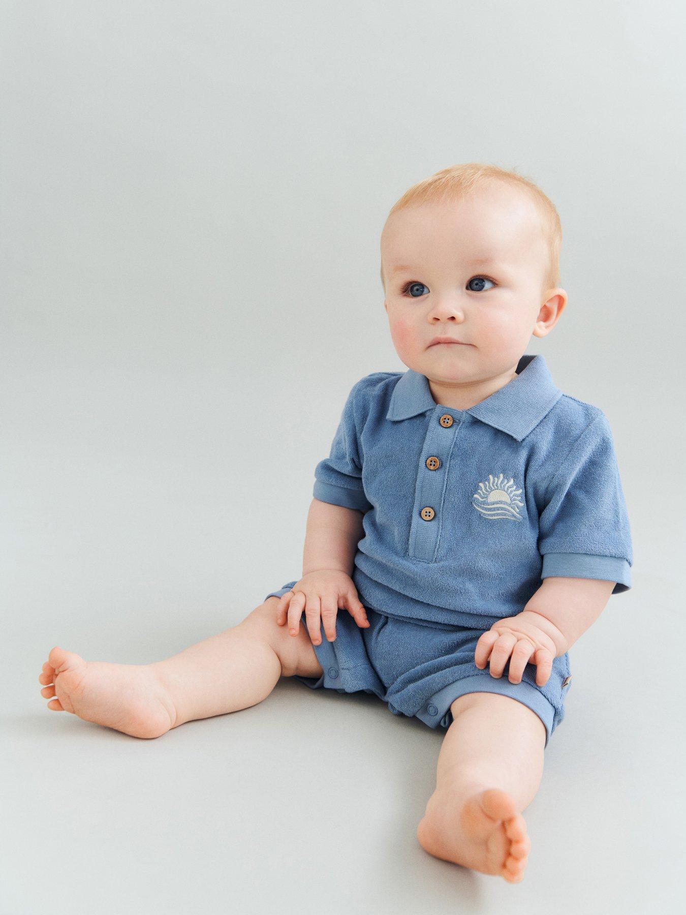 Wheat Baby Boys Shorty Romper - Blue