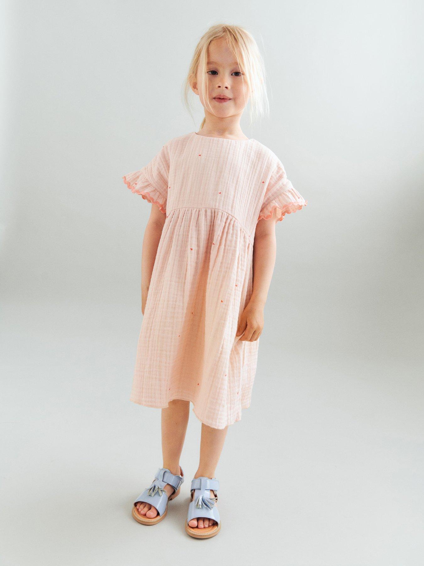Wheat Girls Sibling Cheesecloth Dress - Pink