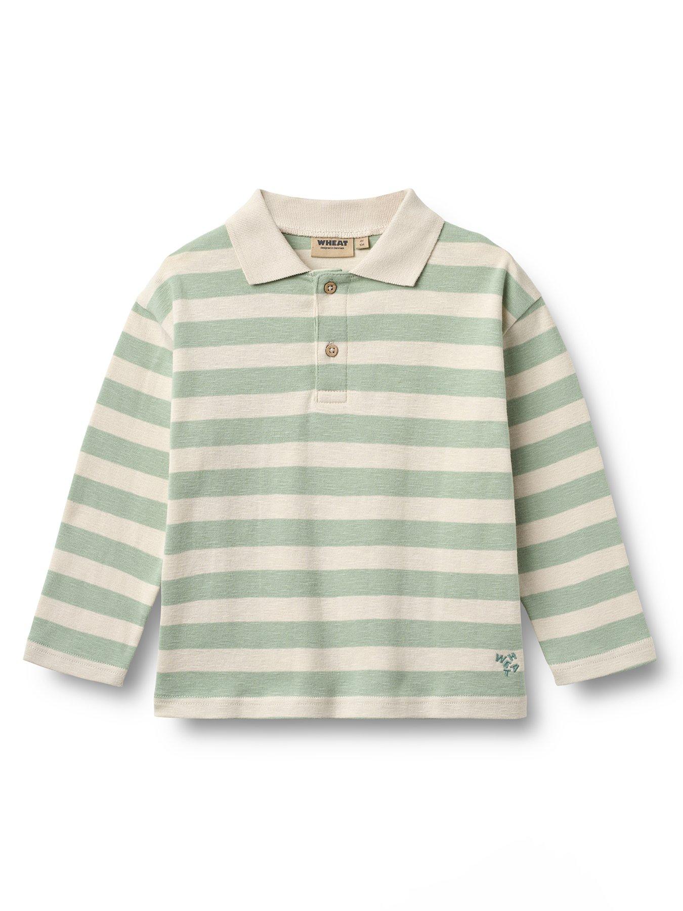 wheat-boys-fred-stripe-long-sleeve-polo-greenstillFront