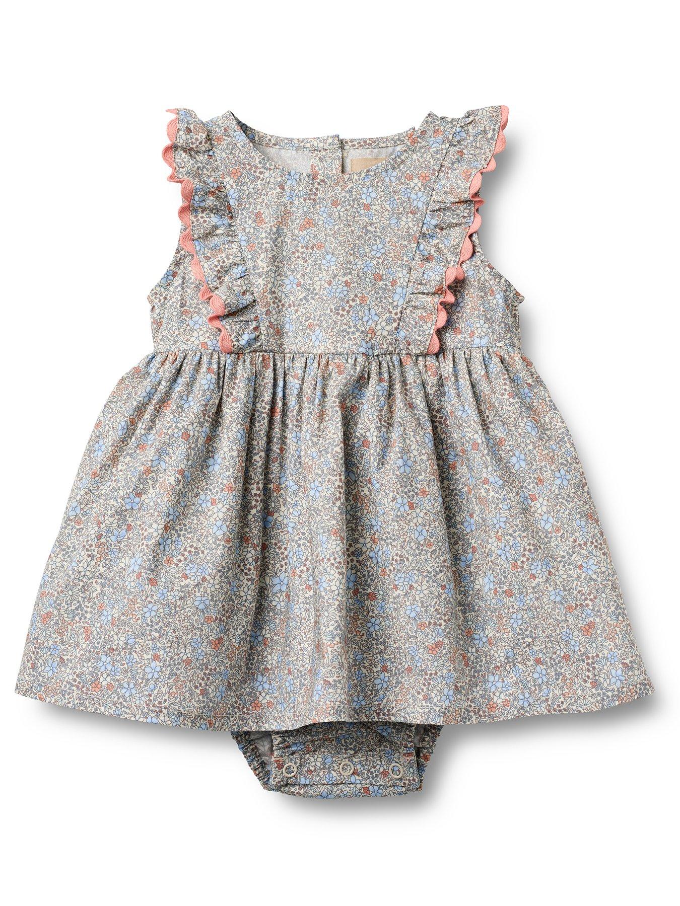 Wheat Baby Girls Sofia Floral Body Dress - Blue
