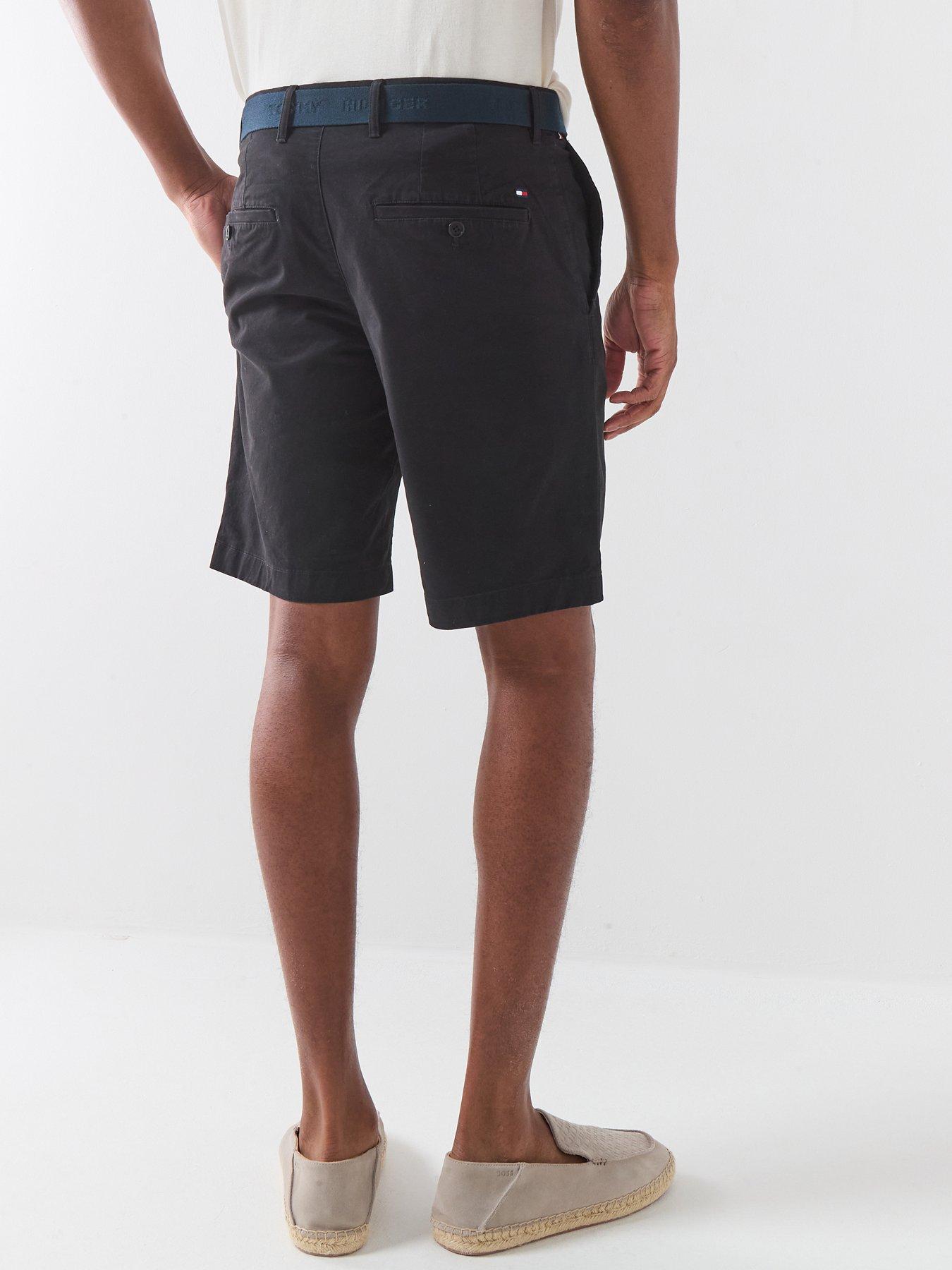 tommy-hilfiger-denton-essential-twill-belted-chino-shorts-blackstillFront