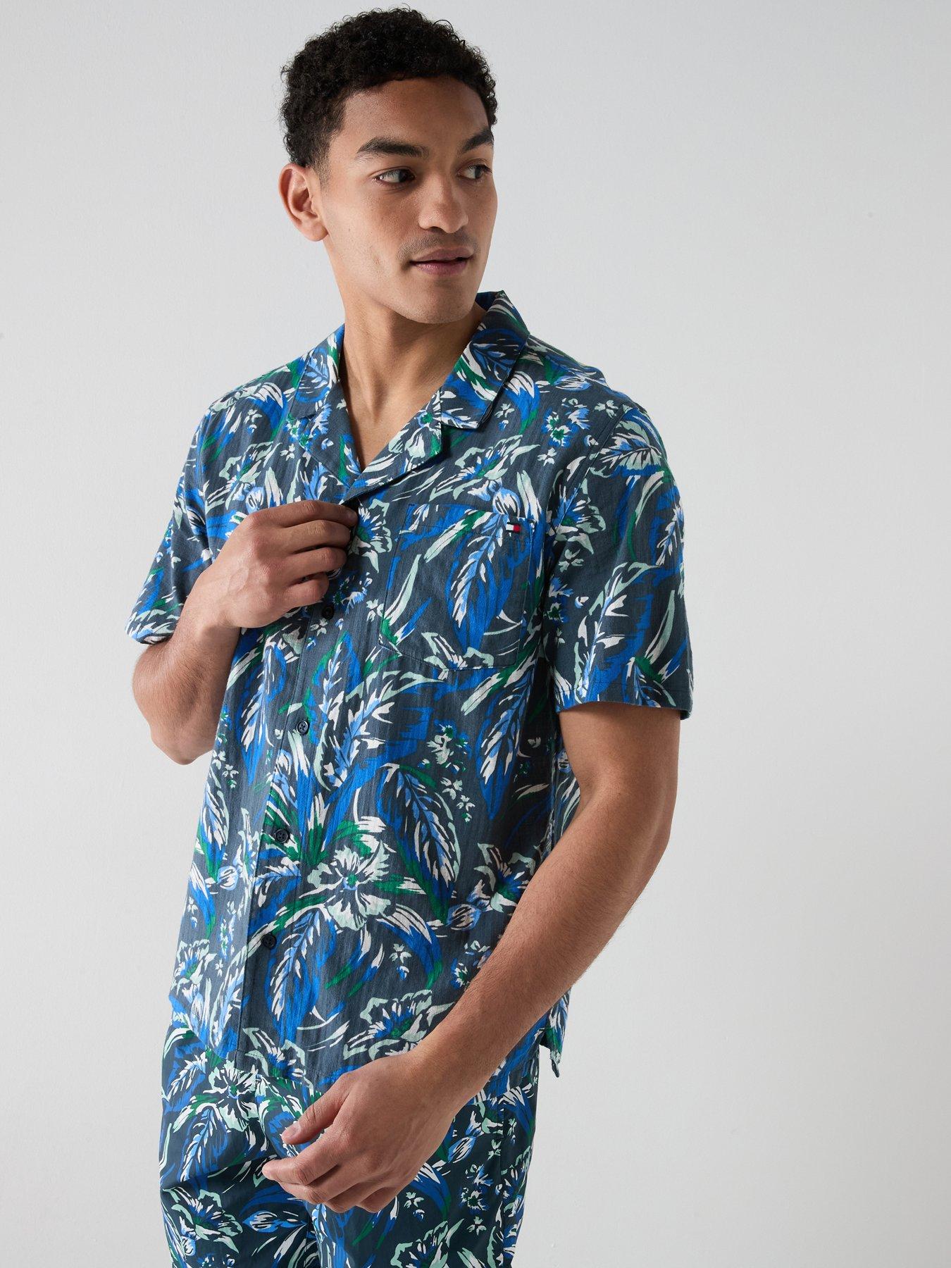 Tommy Hilfiger Tommy Hilfiger Floral Print Woven Bowling Shirt Print - Navy