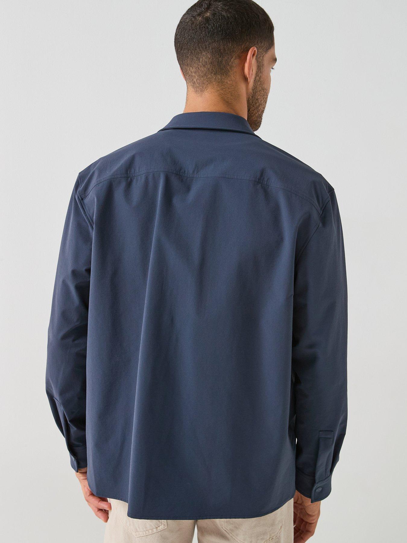 calvin-klein-tech-dobby-relaxed-fit-overshirt-bluestillFront