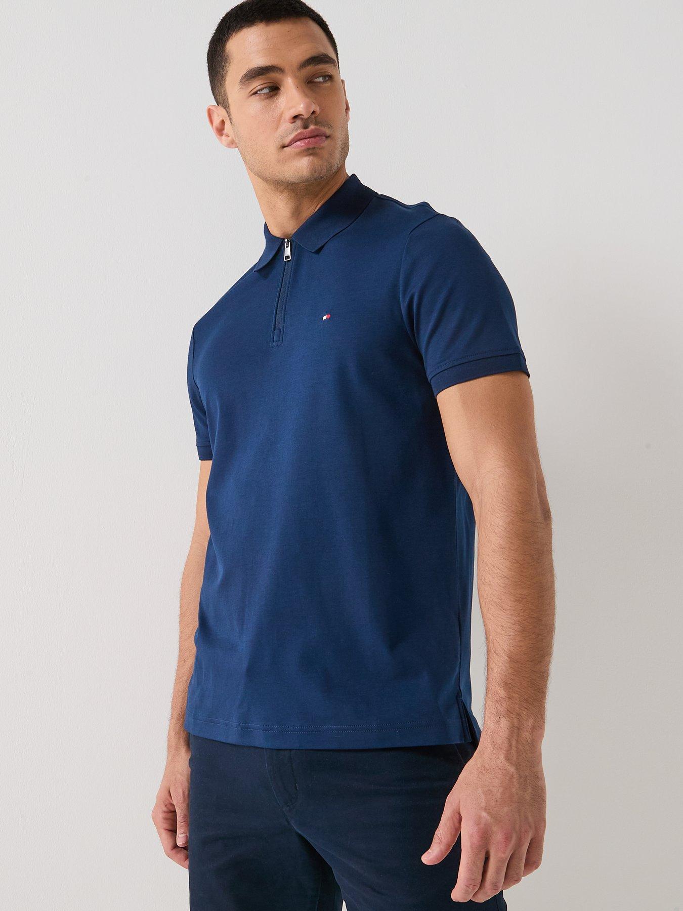 tommy-hilfiger-interlock-zip-neck-regular-fit-polo-shirt-navydetail