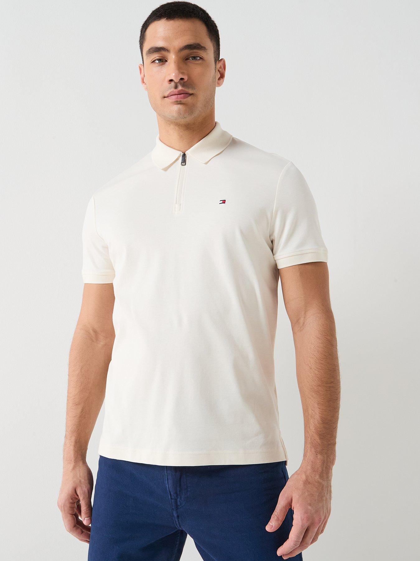 tommy-hilfiger-interlock-zip-neck-polo-shirt-off-whitefront