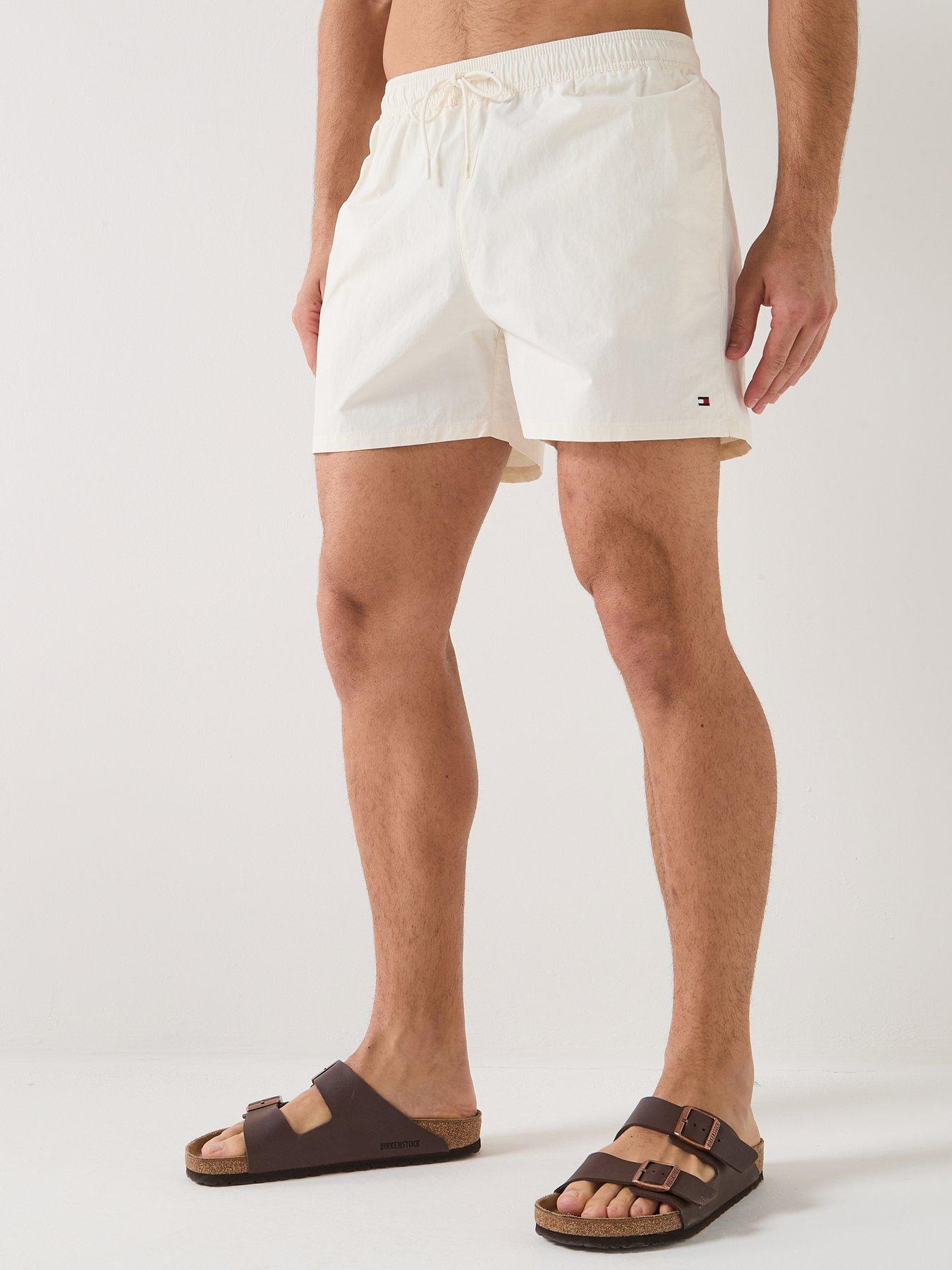 Image 1 of 5 of Tommy Hilfiger Tommy Hilfiger Essential Small Flag Medium Swim Shorts - White