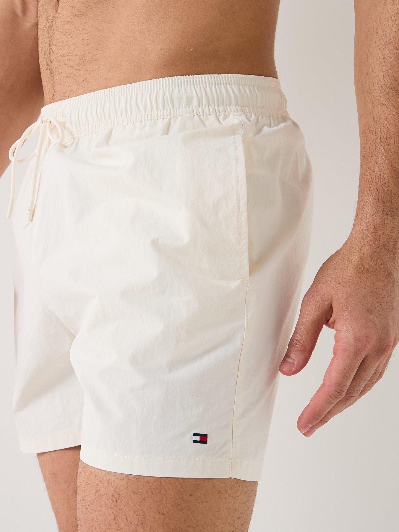 Image 4 of 5 of Tommy Hilfiger Tommy Hilfiger Essential Small Flag Medium Swim Shorts - White
