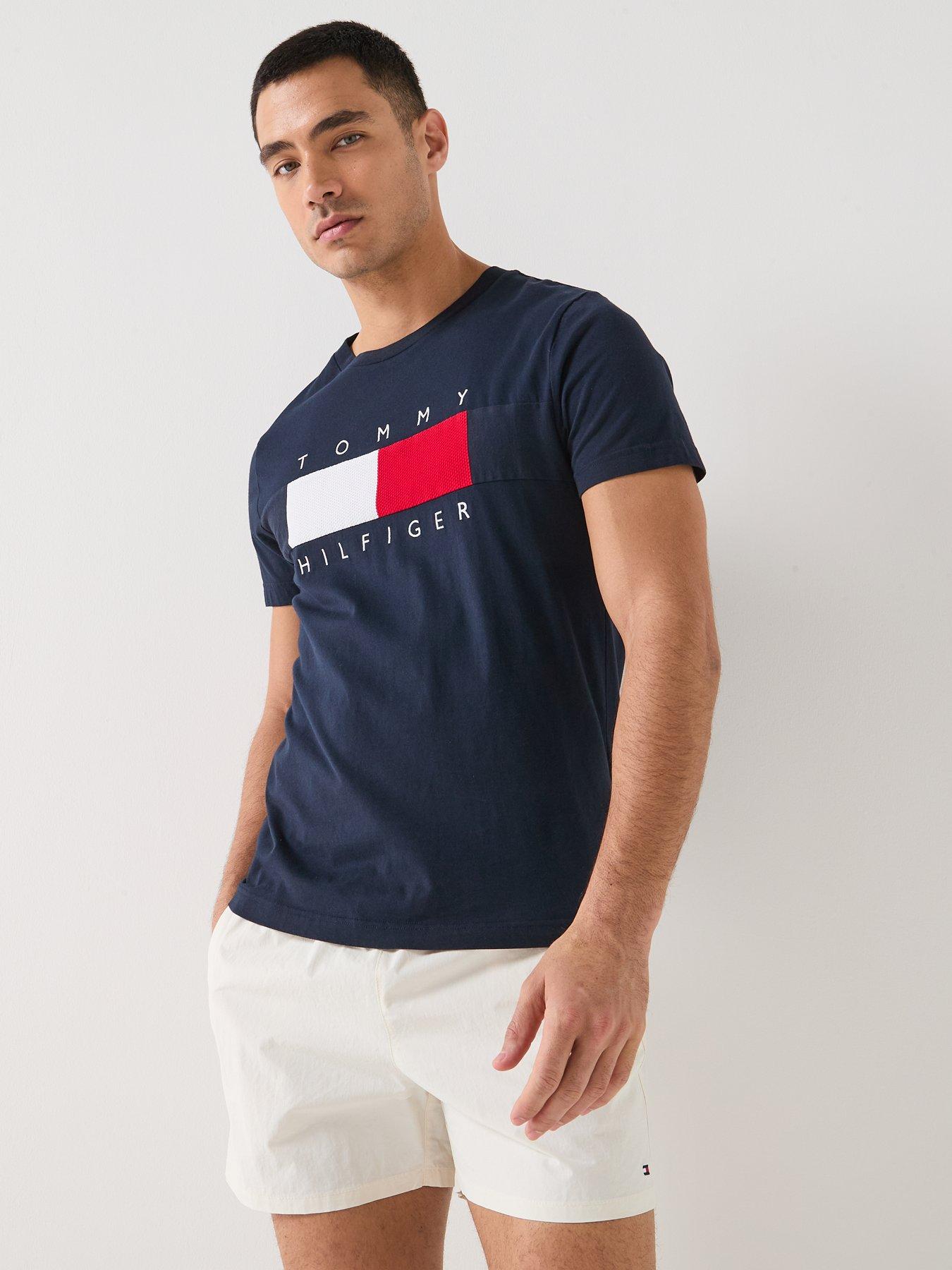 Image 5 of 5 of Tommy Hilfiger Tommy Hilfiger Essential Small Flag Medium Swim Shorts - White
