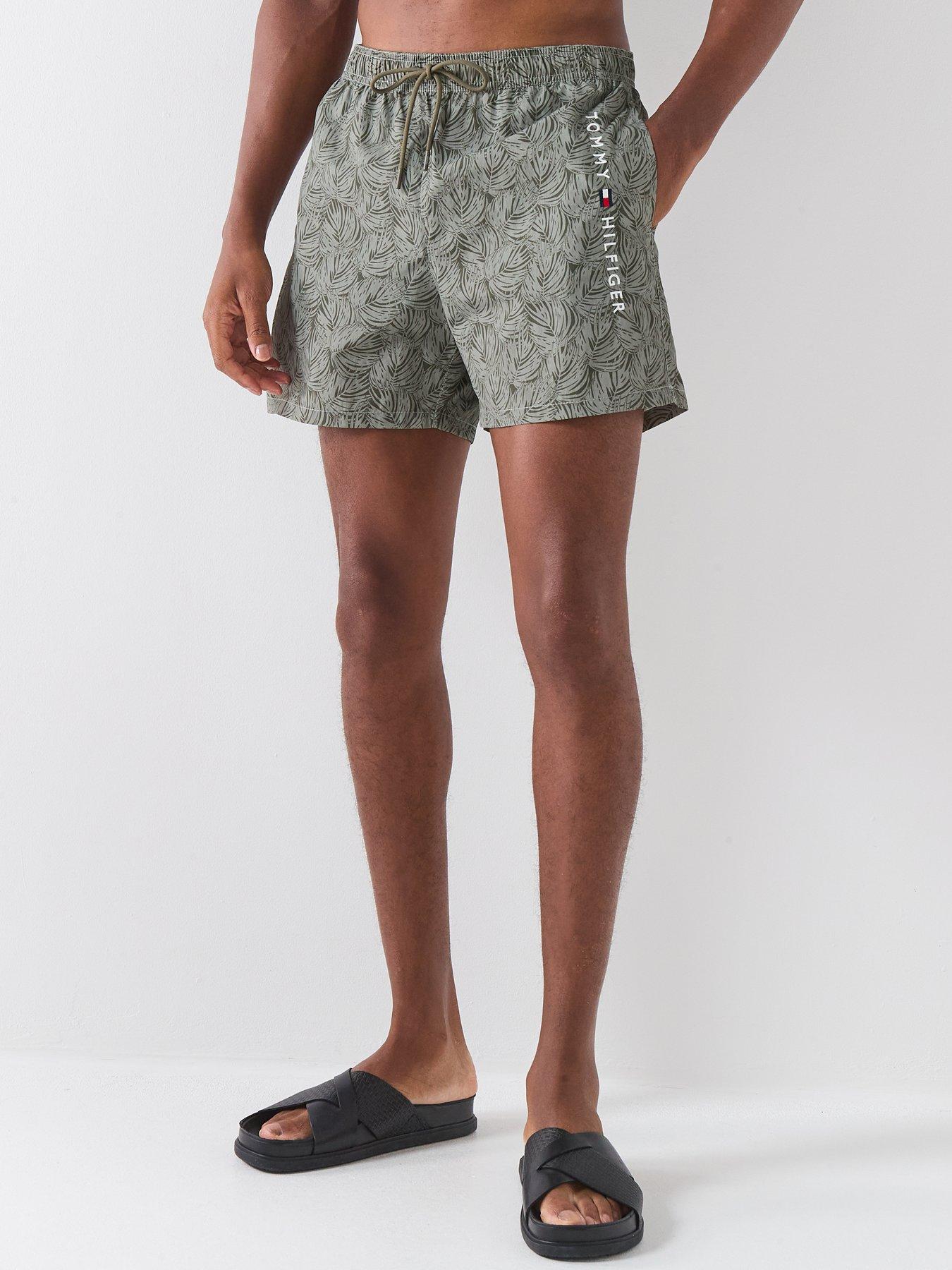 Tommy Hilfiger Printed Linear Side Logo Medium Swim Shorts - Green