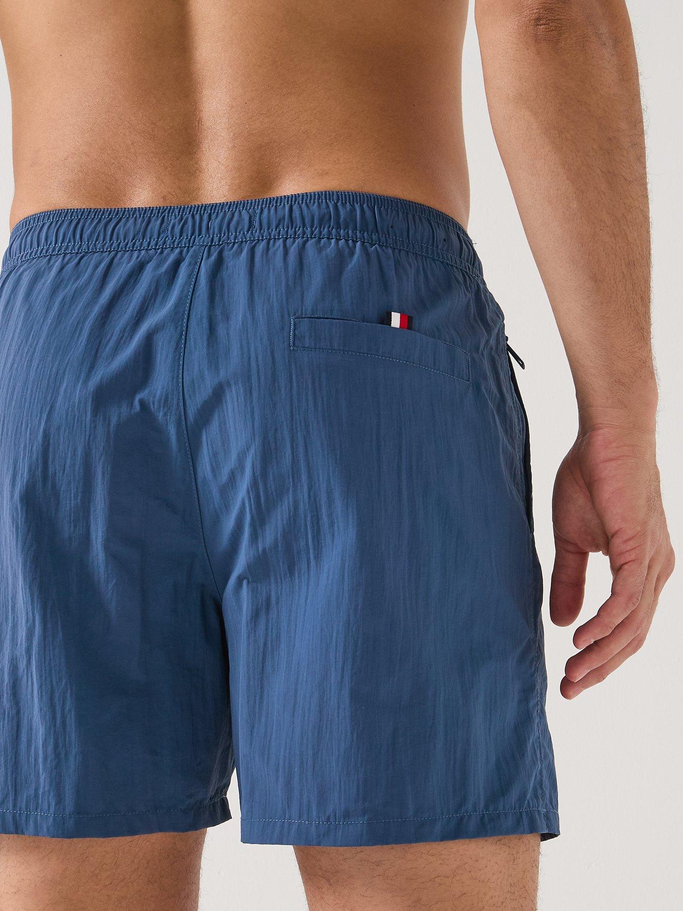 Image 4 of 6 of Tommy Hilfiger Side Linear Logo Swimshorts - Blue