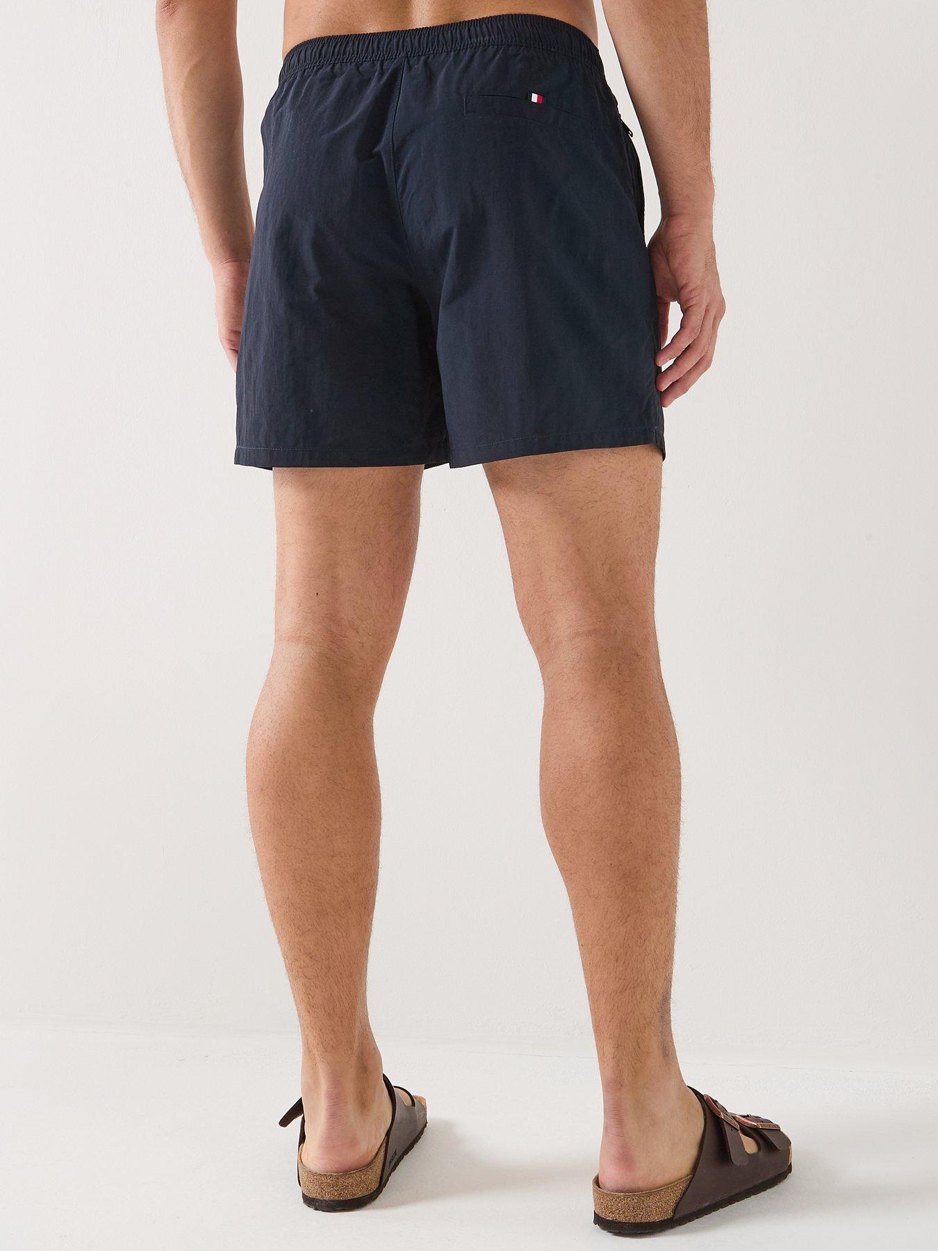 Image 2 of 5 of Tommy Hilfiger Side Linear Logo Swim Shorts&nbsp;- Navy