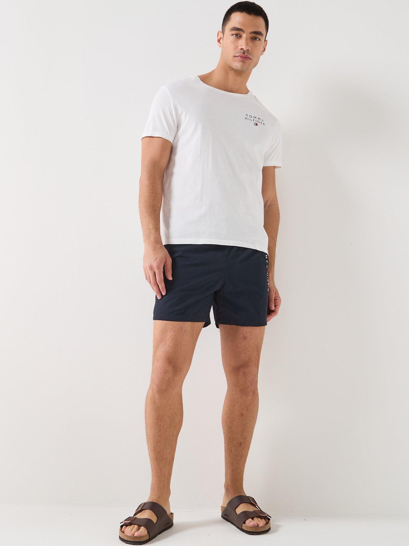 Image 3 of 5 of Tommy Hilfiger Side Linear Logo Swim Shorts&nbsp;- Navy