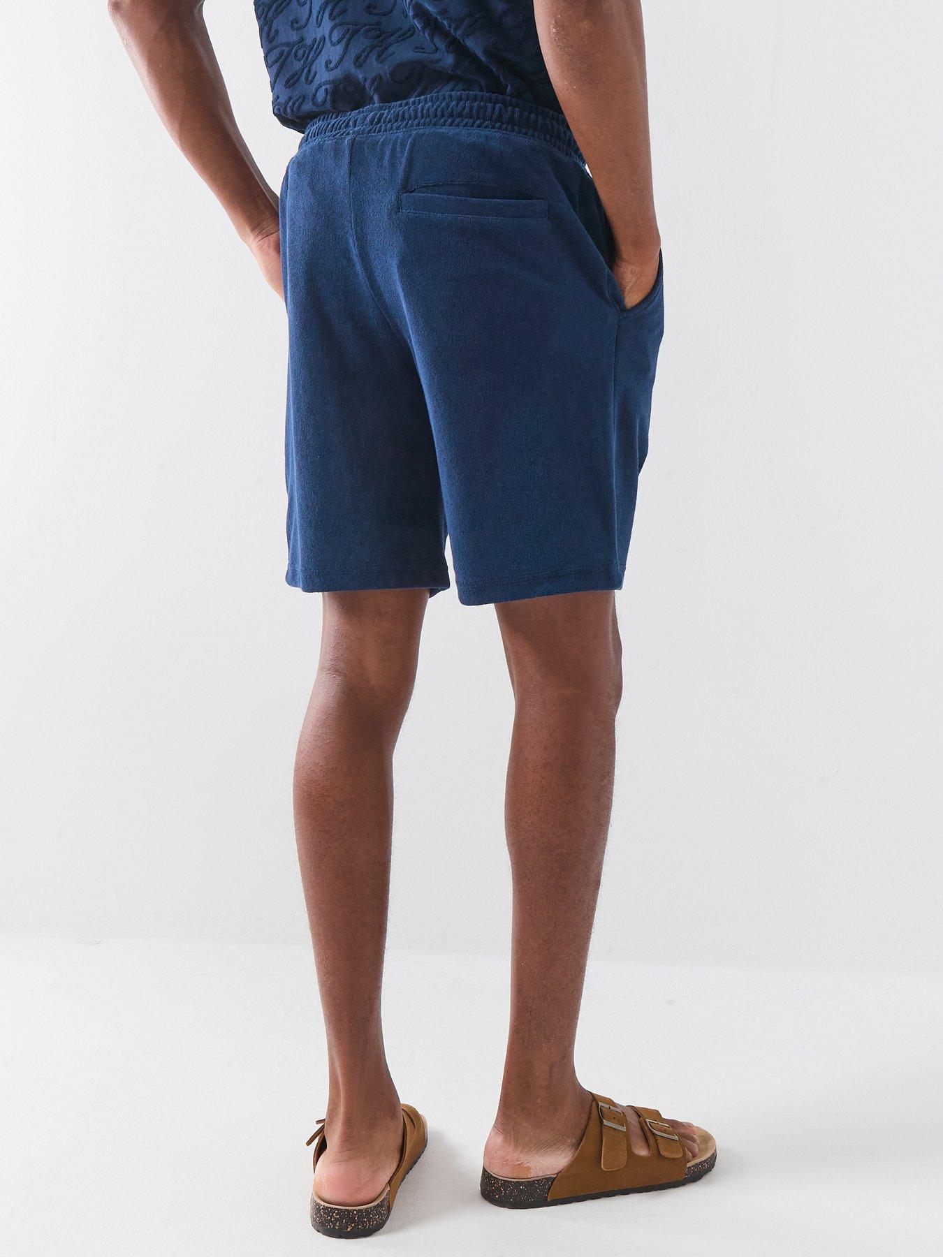 tommy-hilfiger-towelling-sweat-shorts-navystillFront